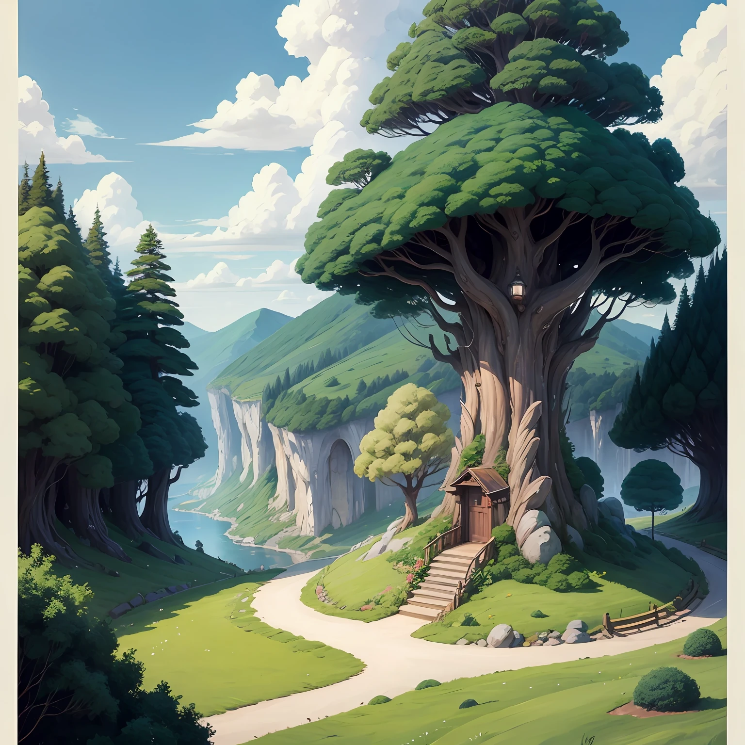 ghibli studio style background --auto