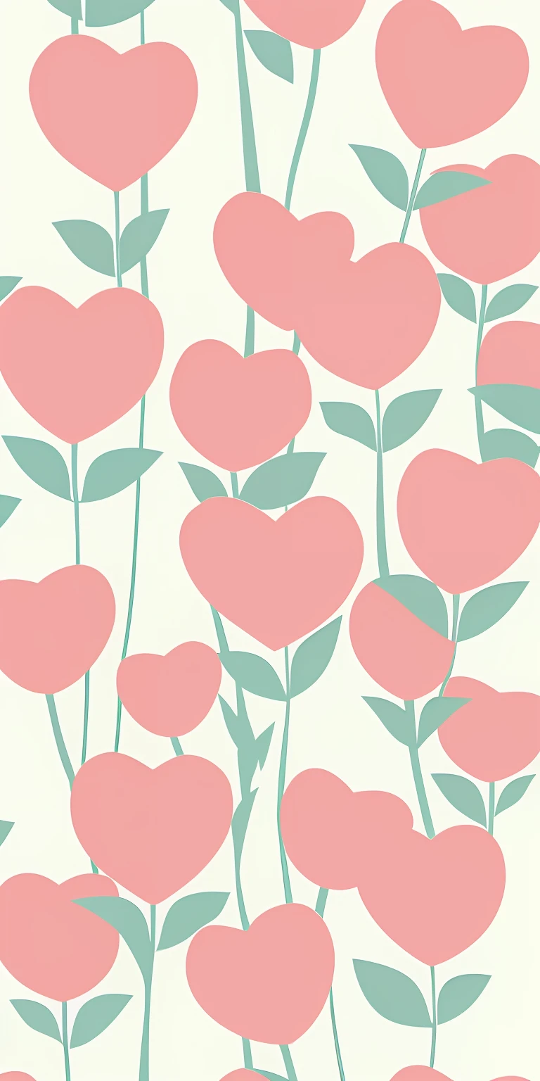 There are pictures of a bunch of hearts, the wallpaper!, Wallpaper phone, Garden floral pattern, iphone wallpaper, phone background, Pinterest wallpaper, tulip, Garden background, iPhone background, pink hearts in the background, Flower garden, sonoko, flowers garden, wallpaper - 1 0 2 4, wallpaper mobile, tulips, author:Yuko Tatoshima, red peach