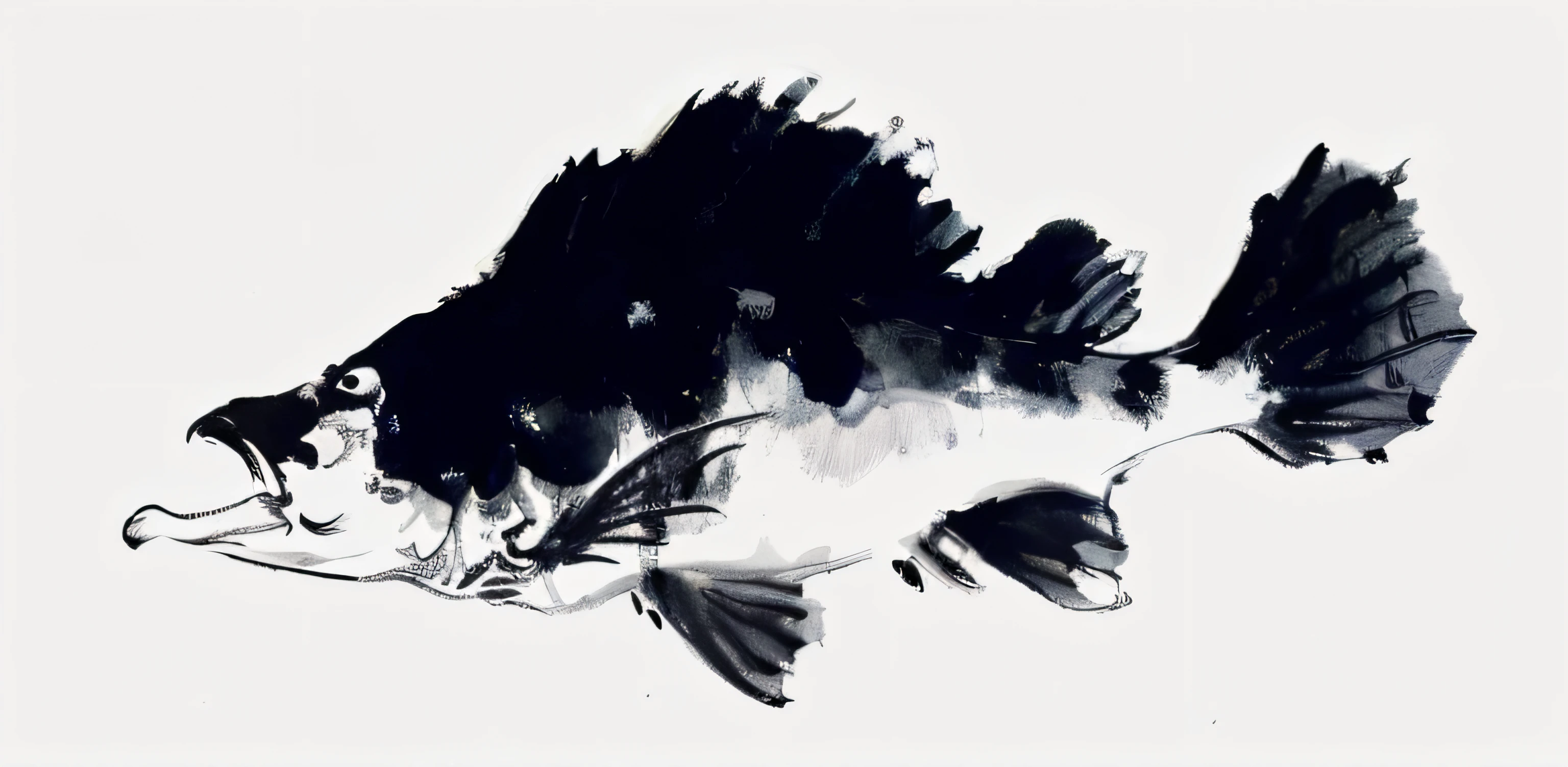 Draw a fish with a red tail and a white background, masterful detailed watercolor, inspired by Kameda Bōsai, detailed watercolour, detailed watercolour, watercolor detailed art, colored pencil art on paper, intricate ink painting detail, an ultrafine detailed painting, painted with colour on white, Ultra-fine detail spray painting, a betta fish