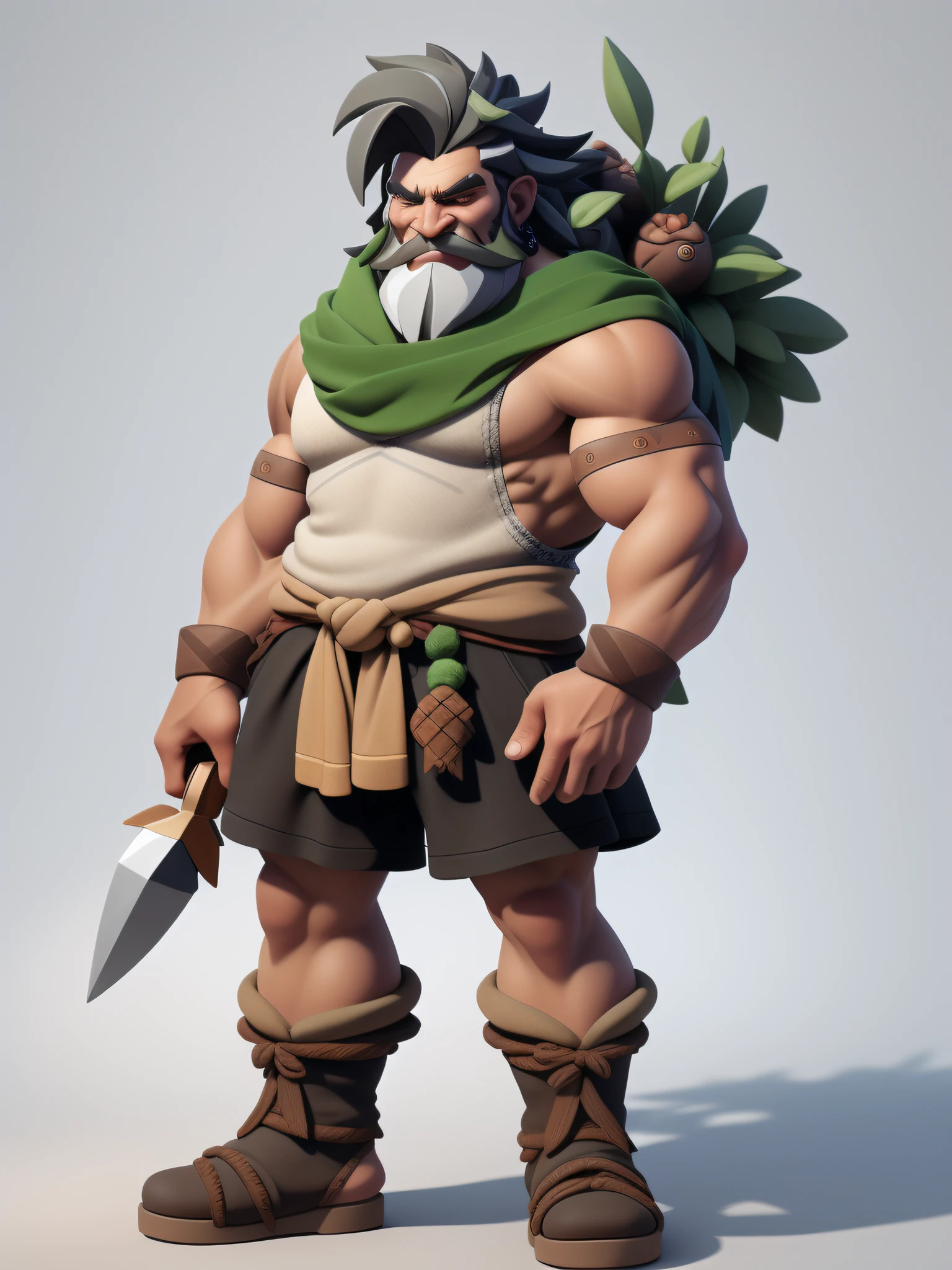 1 rapariga,Full body like,(European and American cartoon Q version,3D model rendering,Primitive barbarian style),mages,Barbarians,Primitive tribes,dwarven,clash of clans style,Cartoon model rendering,low poly,highly details eye、beauitful face,Mini Dwarf,Complicated details,Full body standing painting,white backgrounid,tmasterpiece,best qualtiy,Best resolution,8K