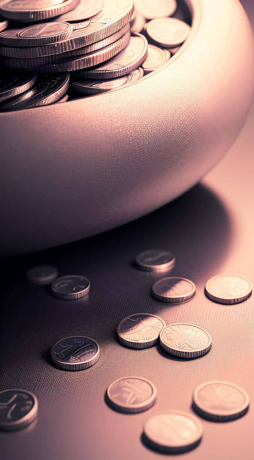 background picture, a lot of coins on a plain background, many coins, monochrome pink, pink, monochrome, everything is glossy, high resolution 8k wallpaper, best quality, super detailed --auto