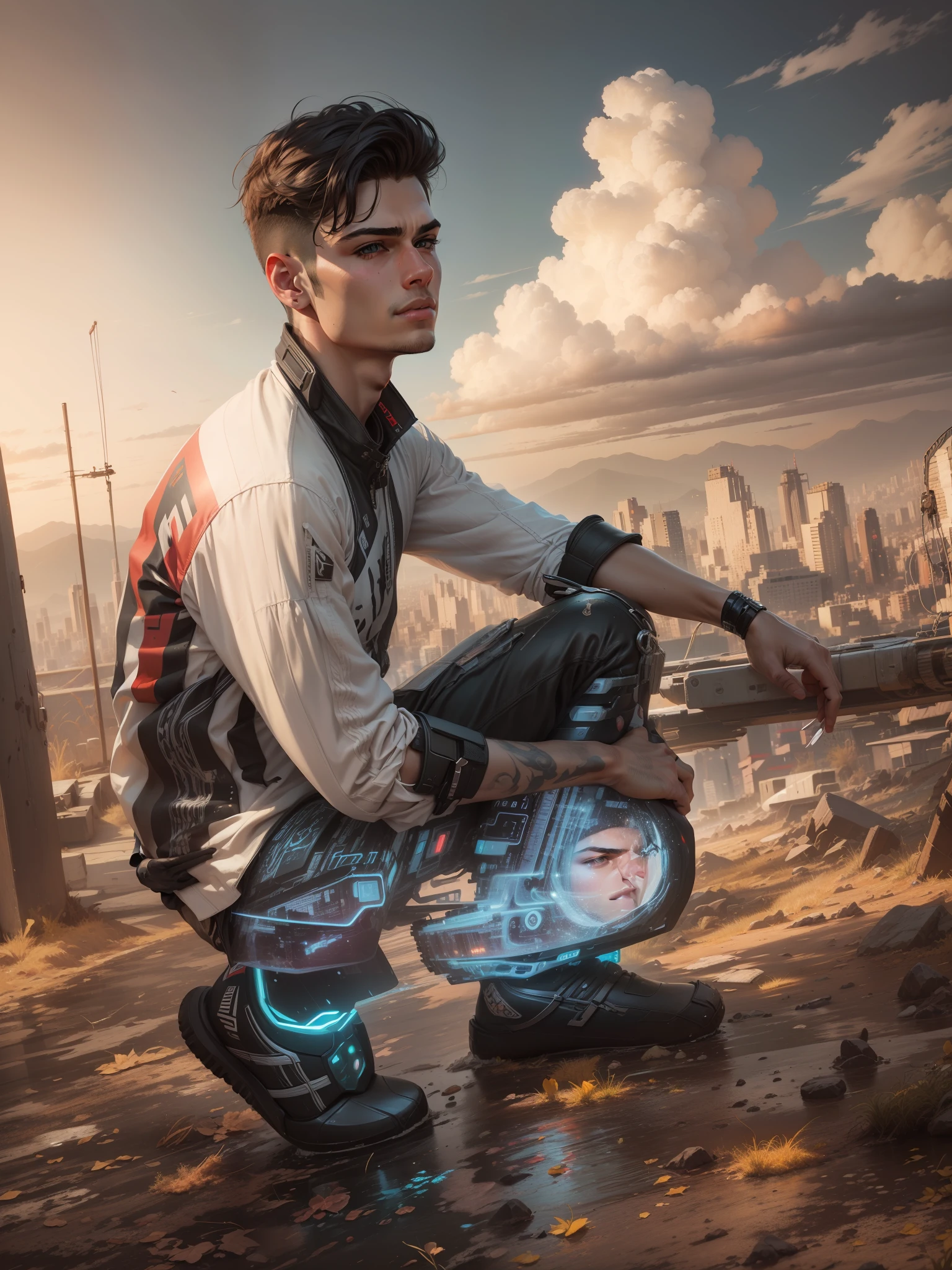 Change background cyberpunk handsome boy,realistic face,8k,ultra realistic