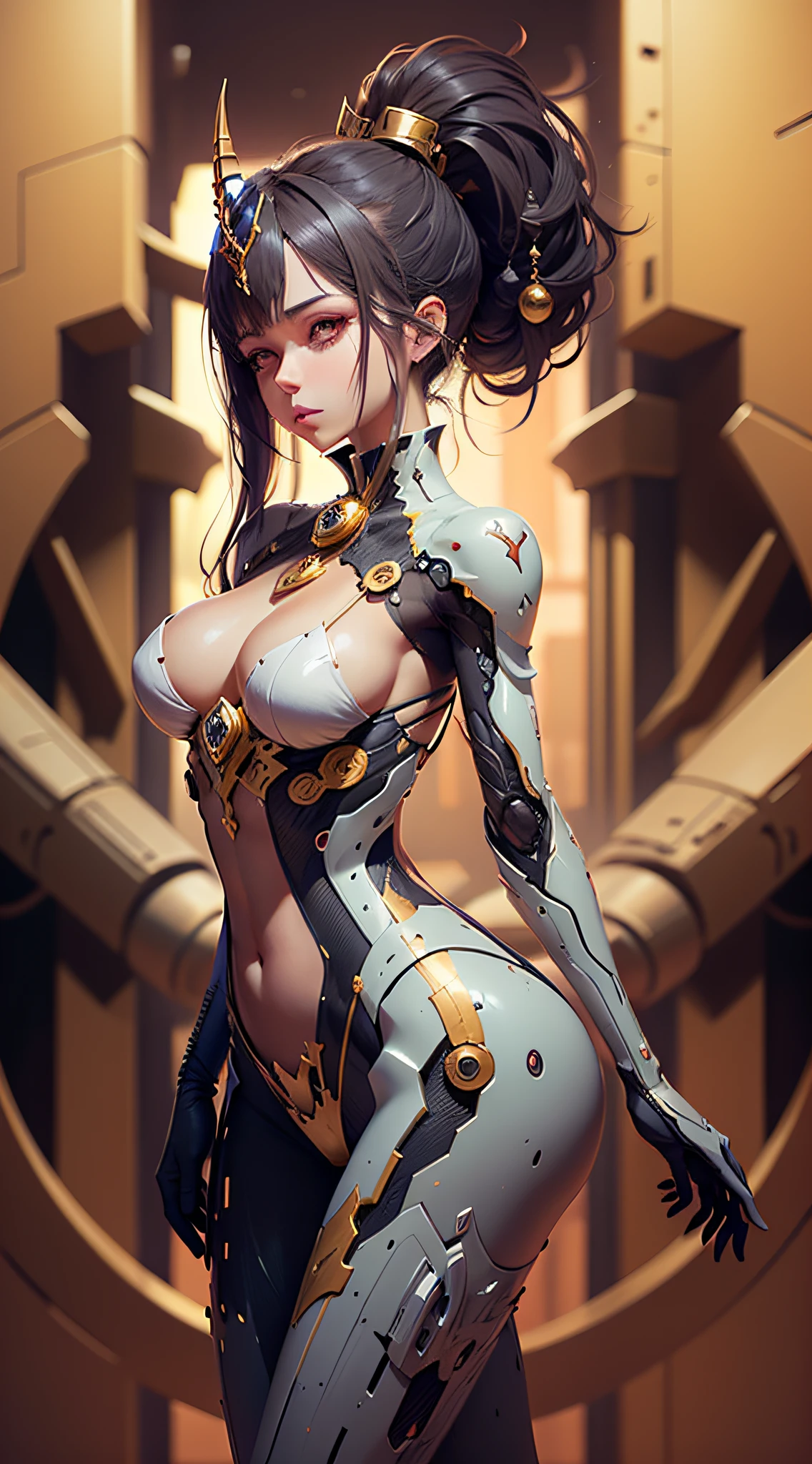 vajra，full bodyesbian，Black-purple，in mecha style --auto