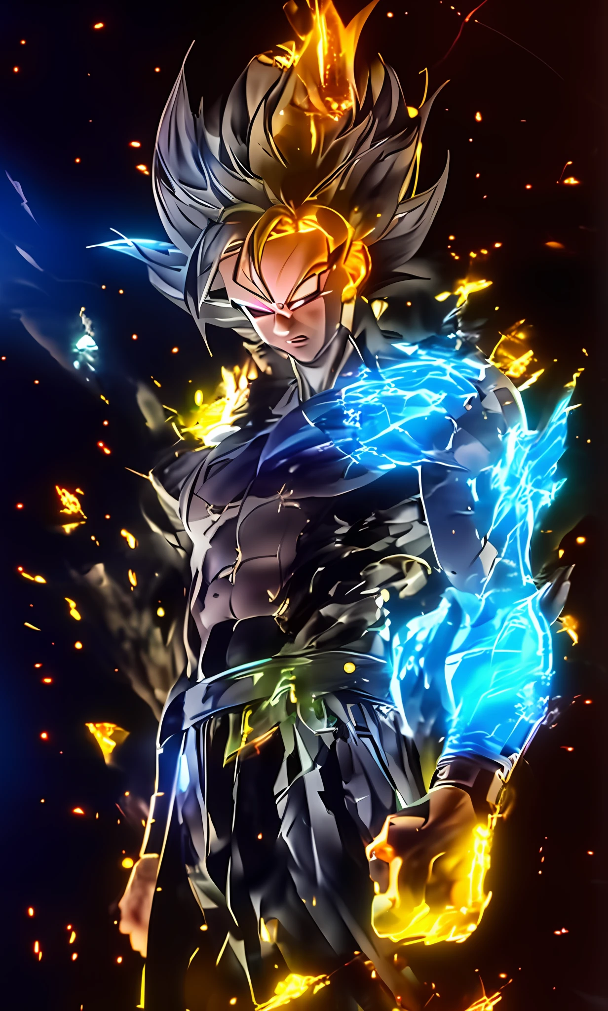a close up of a person with a very large body and a very big body, ultra instinct, an epic anime of a energy man, 4 k manga wallpaper, super saiyan blue, anime wallaper, 4k anime wallpaper, anime wallpaper 4k, anime wallpaper 4 k, character dragonball, highly detailed portrait of goku, human goku, super saiyan goku