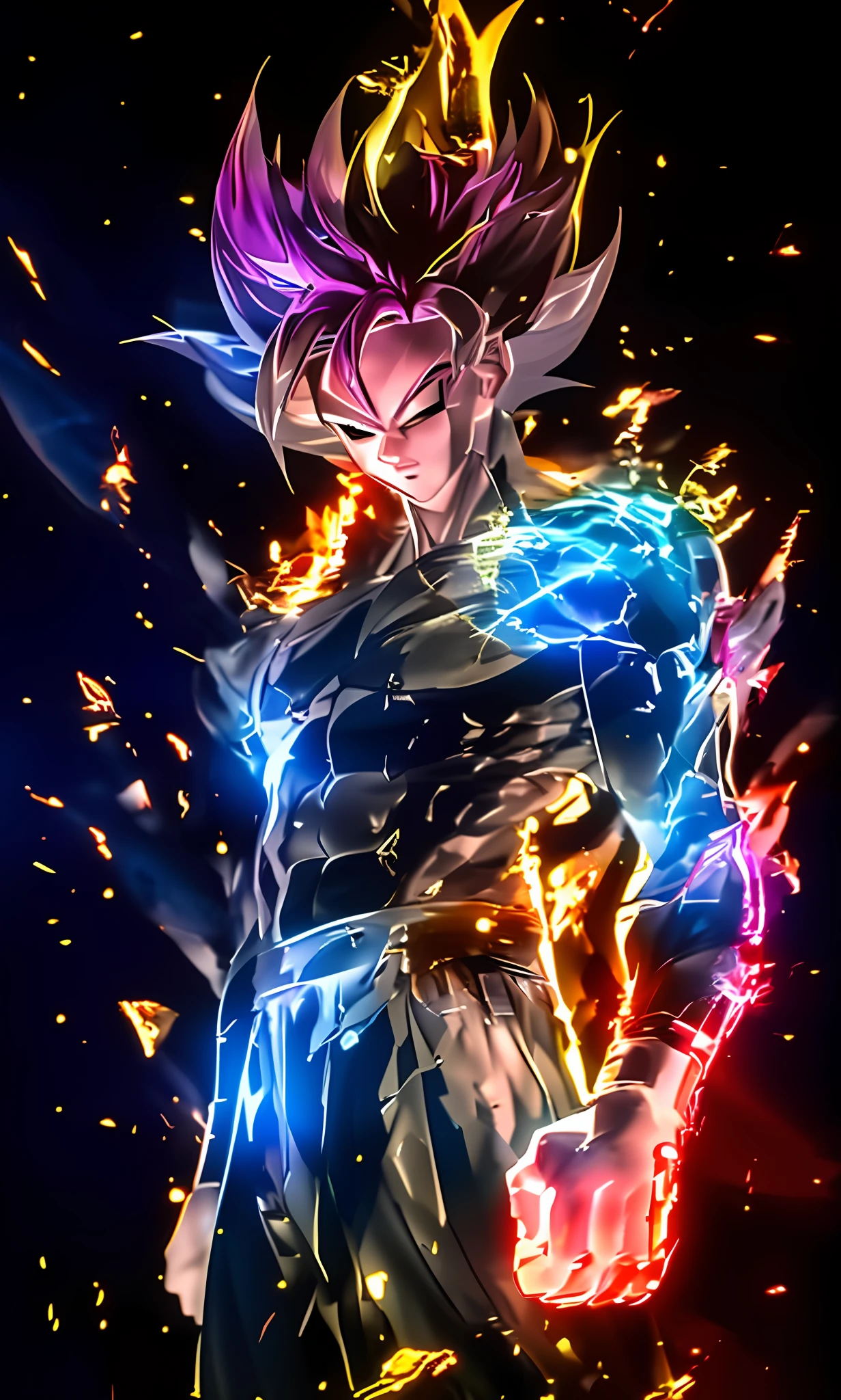 a close up of a person with a very large body and a very big body, ultra instinct, an epic anime of a energy man, 4 k manga wallpaper, super saiyan blue, anime wallaper, 4k anime wallpaper, anime wallpaper 4k, anime wallpaper 4 k, character dragonball, highly detailed portrait of goku, human goku, super saiyan goku