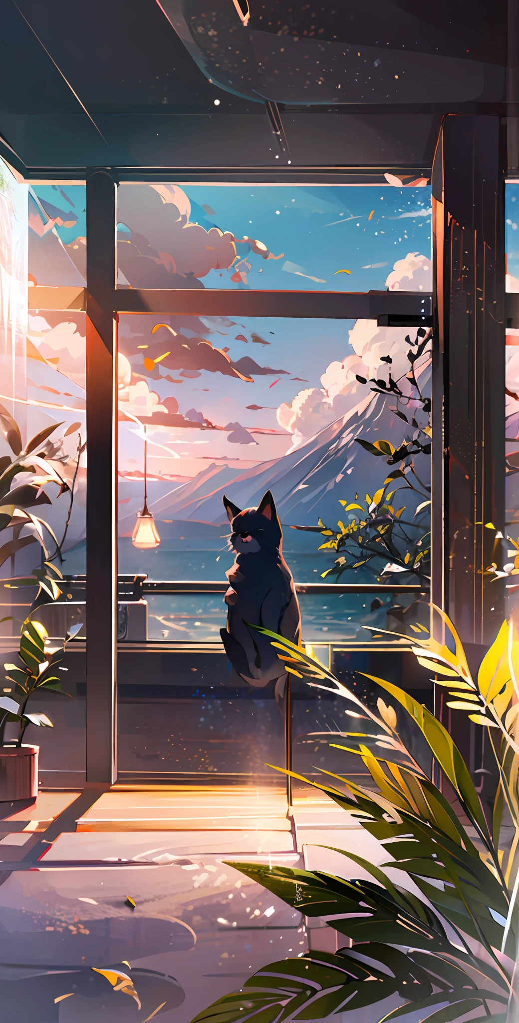The healing cute style of natural scenery, the cute animal image with thin-rimmed metal-framed glasses, the warm and bright sunny atmosphere in the background, and the beautiful scene of leisure. --auto --s2