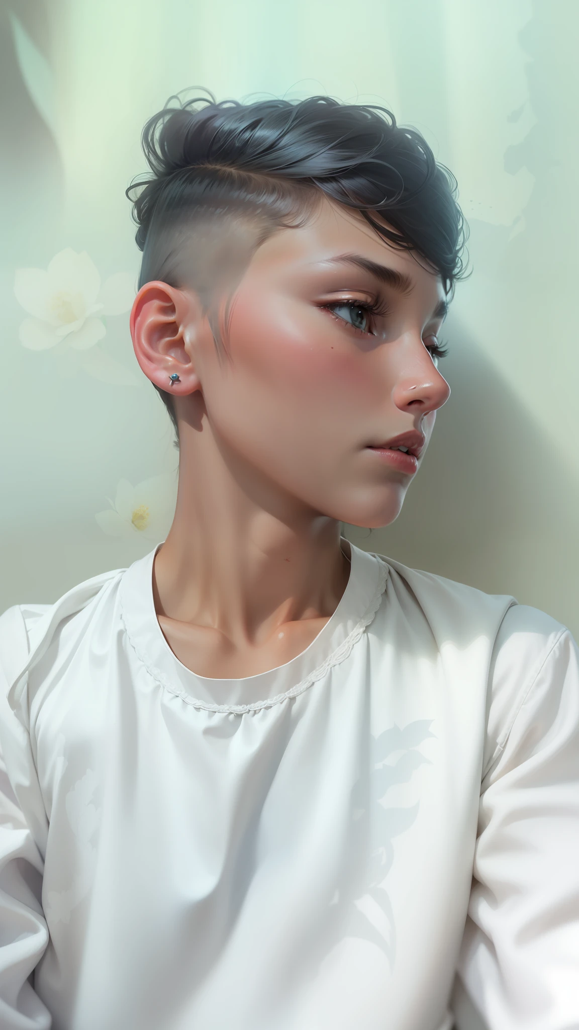 Dark Shadow glowing light, don't change cloth, don't change background, don't change hairstyle