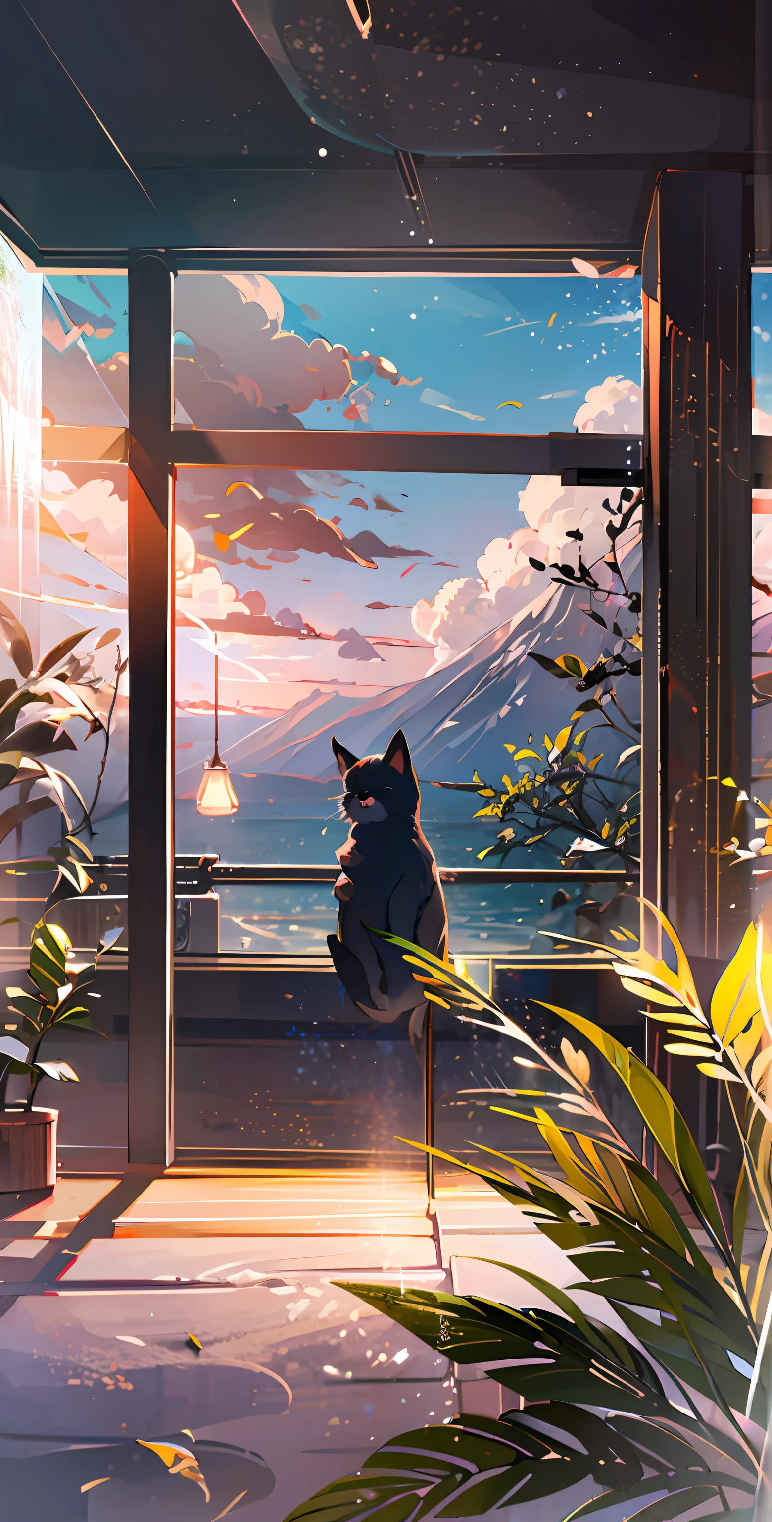 The healing cute style of natural scenery, the cute animal image with thin-rimmed metal-framed glasses, the warm and bright sunny atmosphere in the background, and the beautiful scene of leisure. --auto --s2