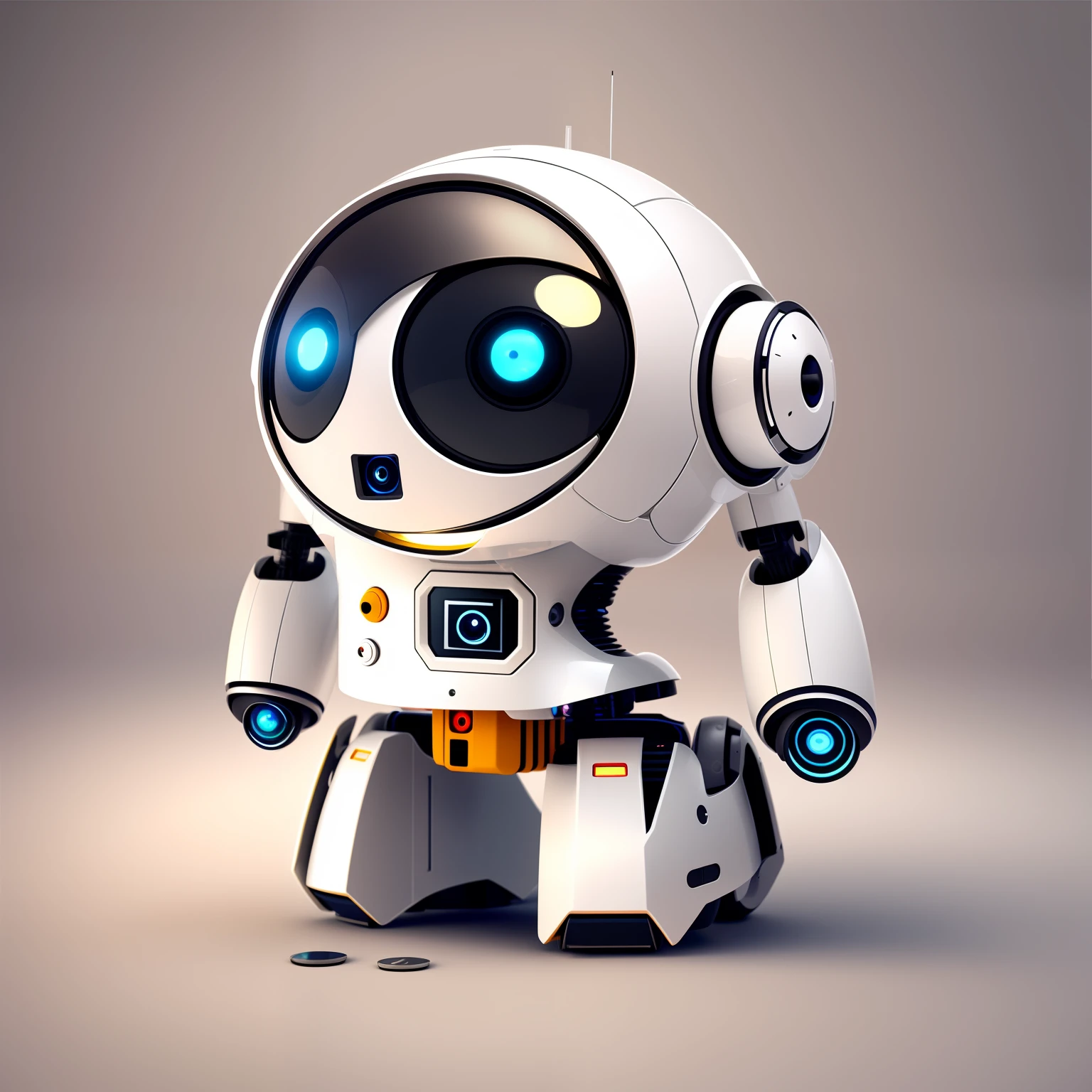 Round-headed robot，Two-eyed robot