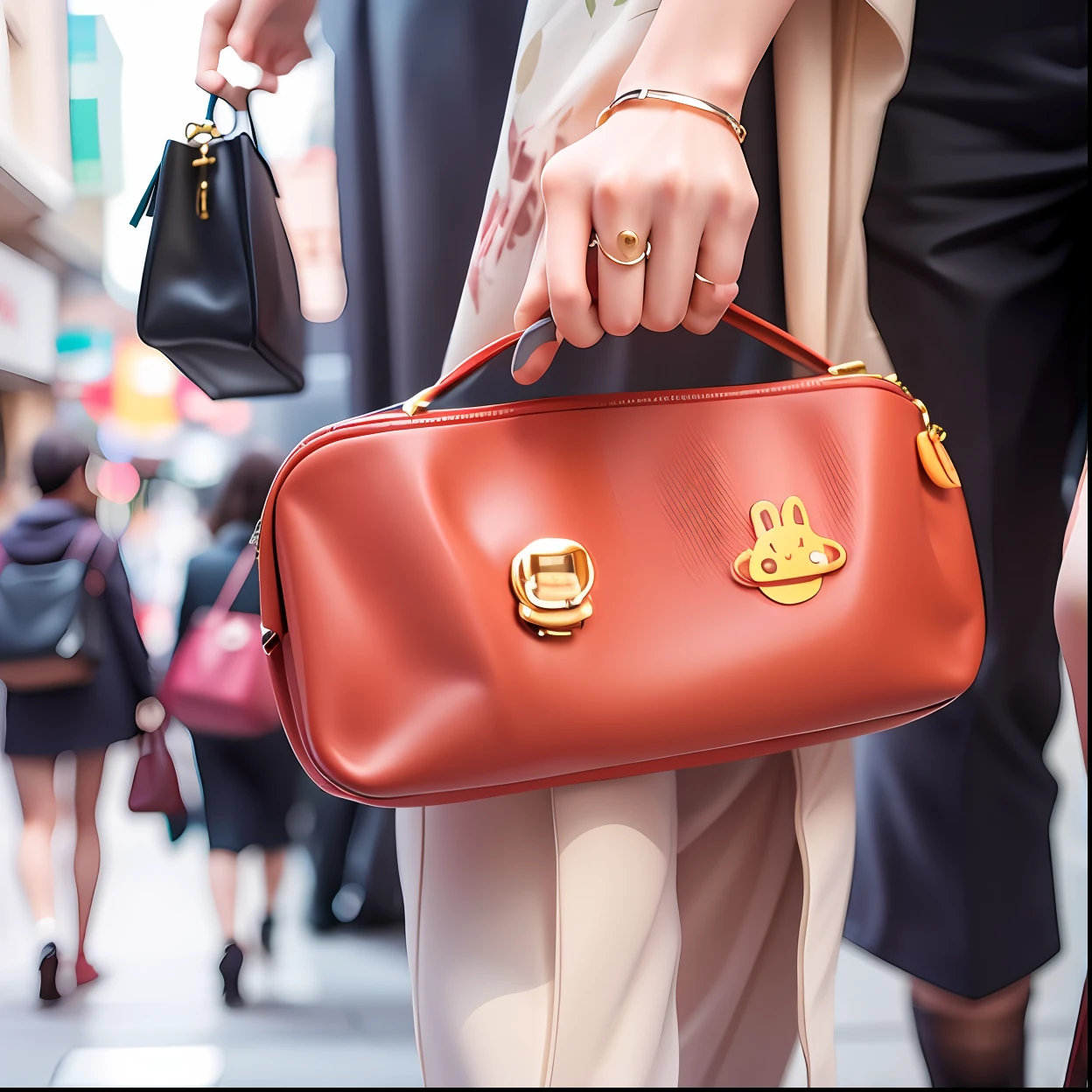 Carry a small bag，Walk the streets of foreign shopping，shot，Realiy