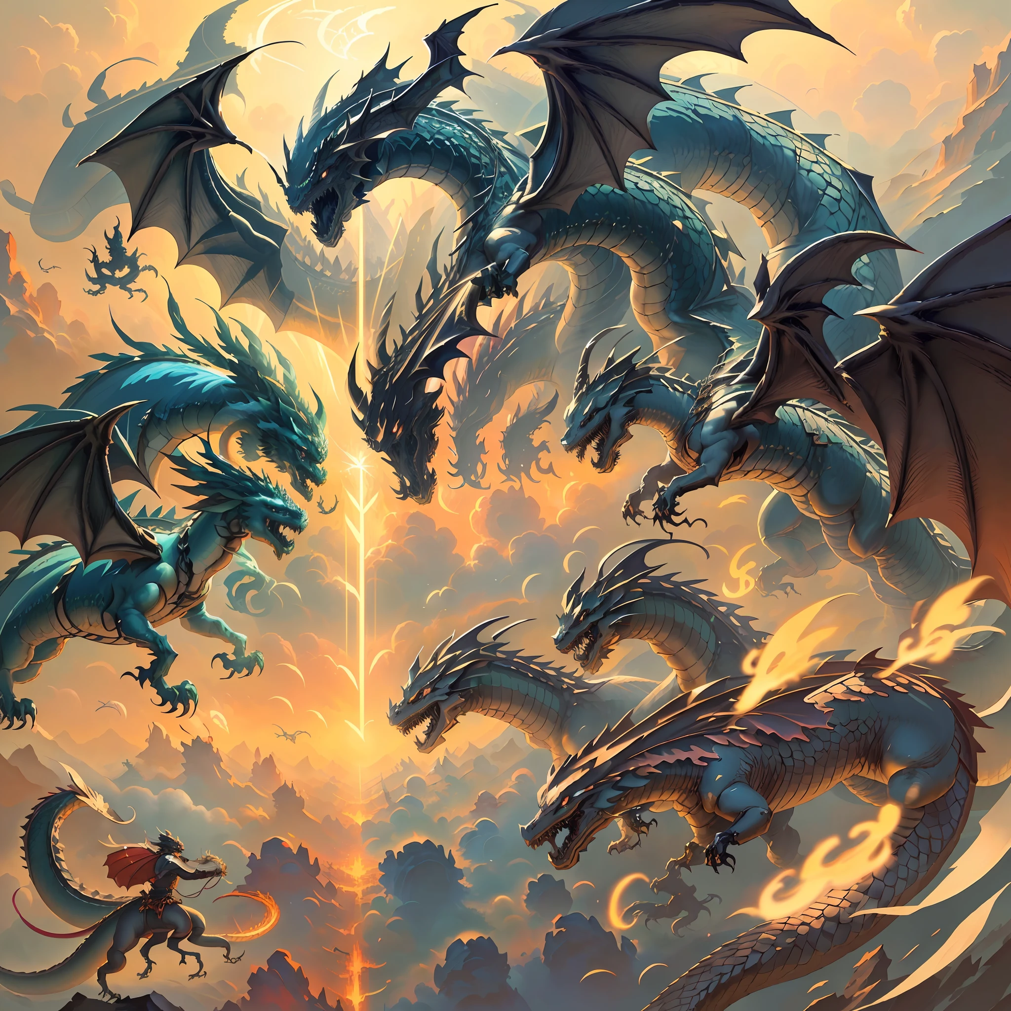 there is a dragon that is flying in the air, chinese dragon concept art, by Yang J, Dragon Art, chinese dragons fighting, Majestic dragons, trending on artstation pixiv, Dragon, detailed anime art, Legendary Dragon, Detailed digital anime art, human and dragon fusion, author：Shitao, dragon mawshot art, drak, epic dragon, Dragon tail