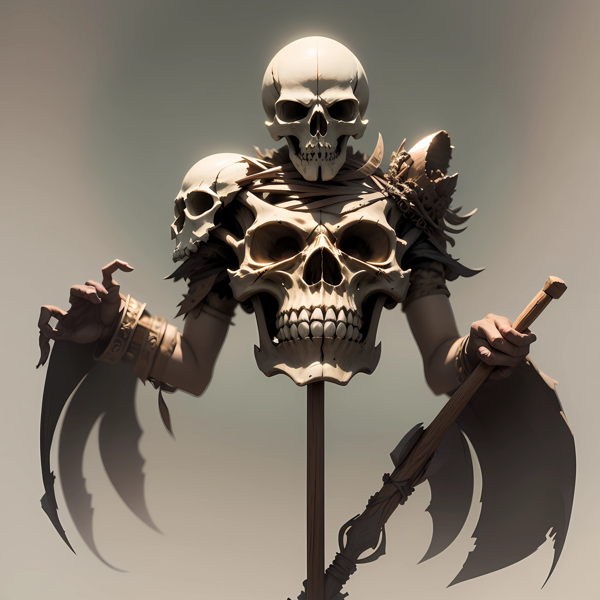 Scull on a stick, concept art, 4k