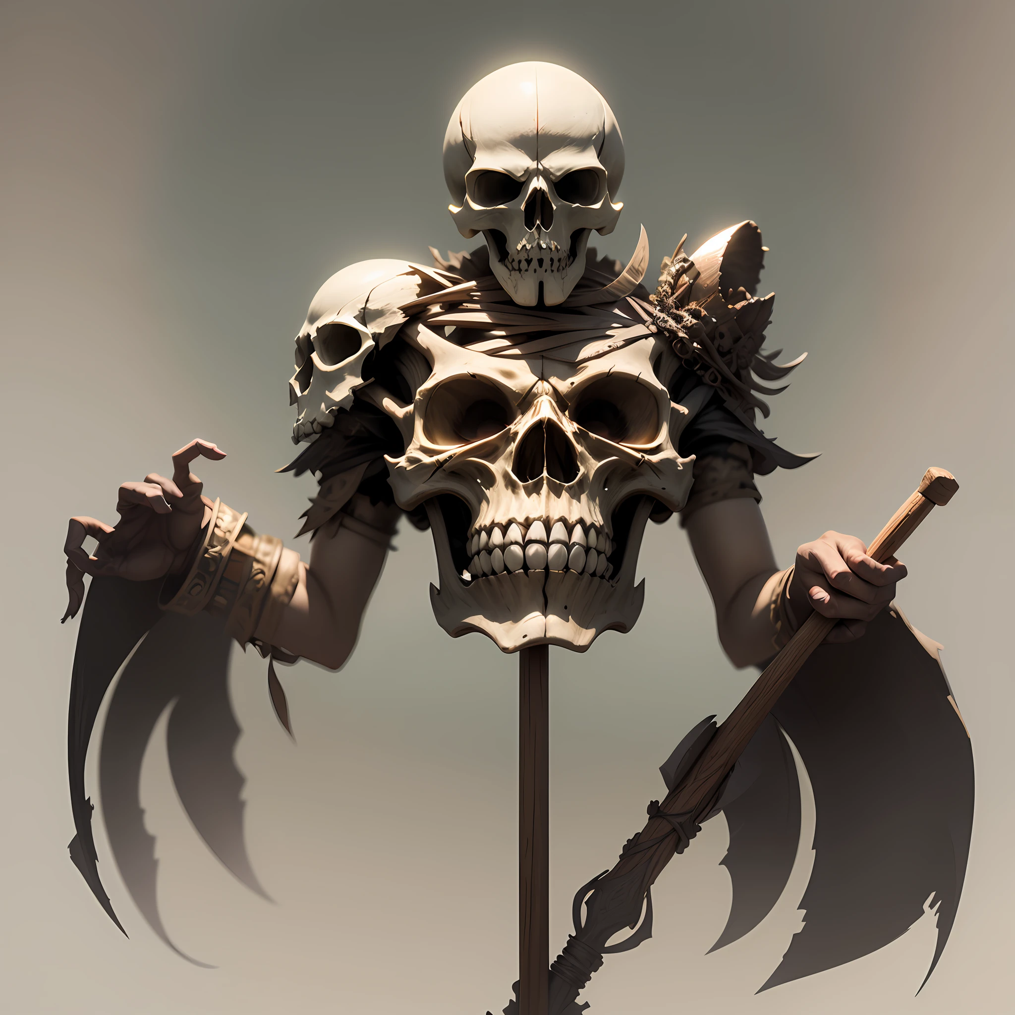 Scull on a stick, concept art, 4k