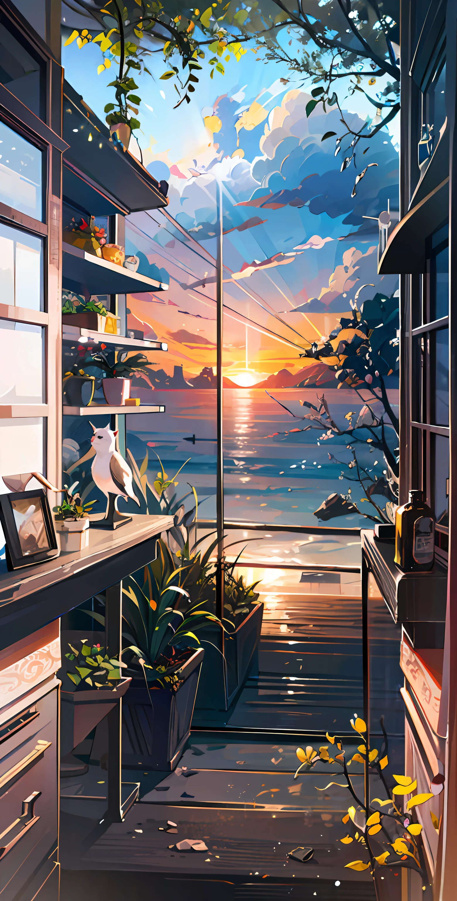 The healing cute style of natural scenery, the cute animal image with thin-rimmed metal-framed glasses, the warm and bright sunny atmosphere in the background, and the beautiful scene of leisure. --auto --s2