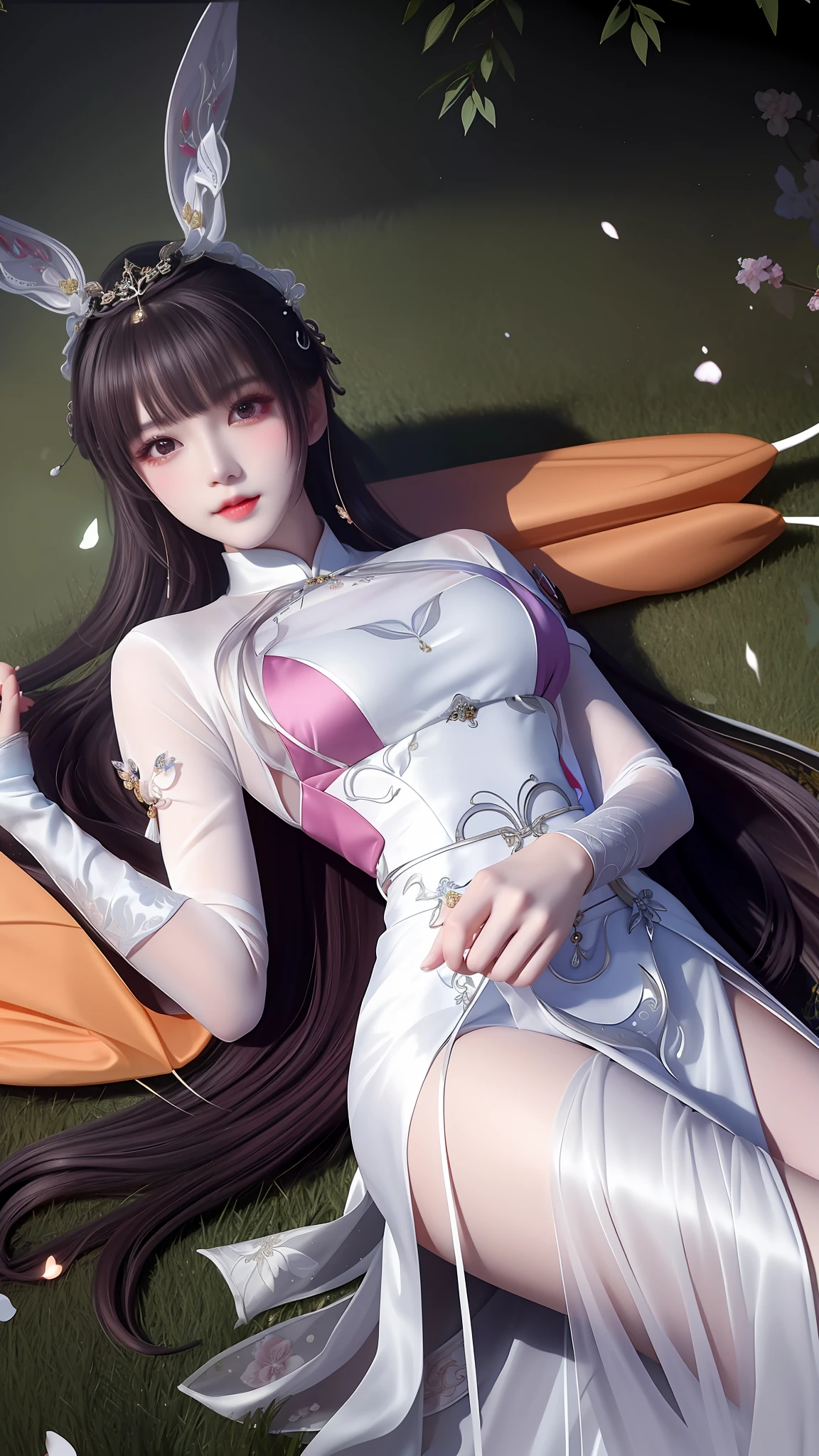 a close up of a woman wearing a white dress and a veil, White Hanfu, smooth white tight clothes suit, sexy gown, gorgeous chinese models, Smooth translucent white skin, a beautiful fantasy empress, beautiful and seductive anime woman, ((a beautiful fantasy empress)), Japanese goddess, intricate body, Cheongsam, Ethereal beauty, pale milky white porcelain skin, Beautiful goddess