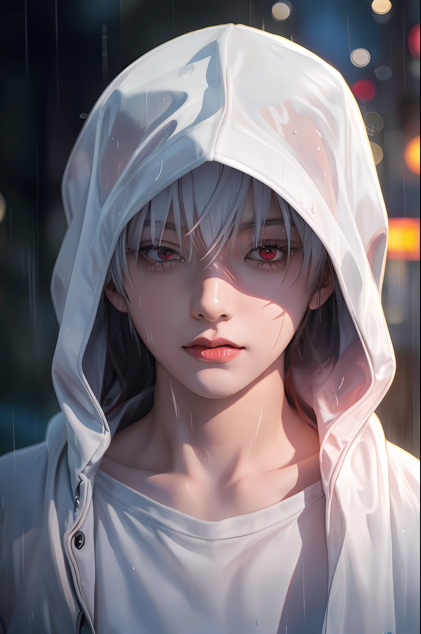 Anime boy with red eyes in the rain, style of anime4 K, kaneki ken, 4k manga wallpapers, Badass anime 8 K, 4K anime wallpaper, kaneki ken, Anime art wallpaper 8 K, Anime art wallpaper 4k, Anime art wallpaper 4 K, Anime wallpaper 4K, Anime wallpaper 4 k, ultra hd anime wallpaper, Detailed digital anime art