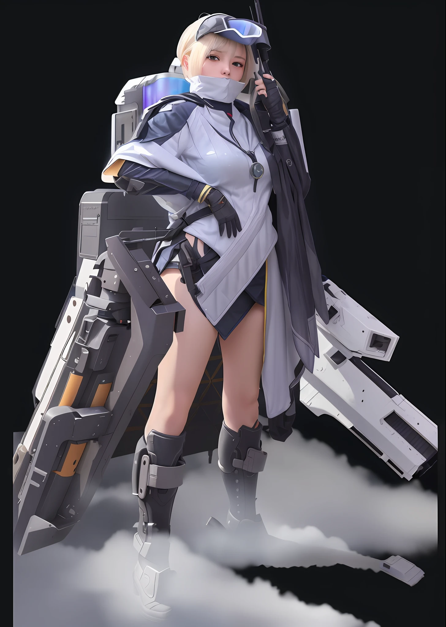 Anime character with futuristic suit and SCI - Fiorer, Fine details. girls' frontline, from girls frontline, M4 Sopmod II Girls Frontline, cushart krenz key art feminine, mechanized valkyrie girl, Cyberpunk anime girl mecha, cushart kenz, Mechanized soldier girl, from arknights, girls frontline style、ultra-detailliert、A hyper-realistic、top-quality、hight resolution、Goddess of Japan with heavy weapons、G Cup Big、hposing Gravure Idol、big butts、Female wrestler's thigh