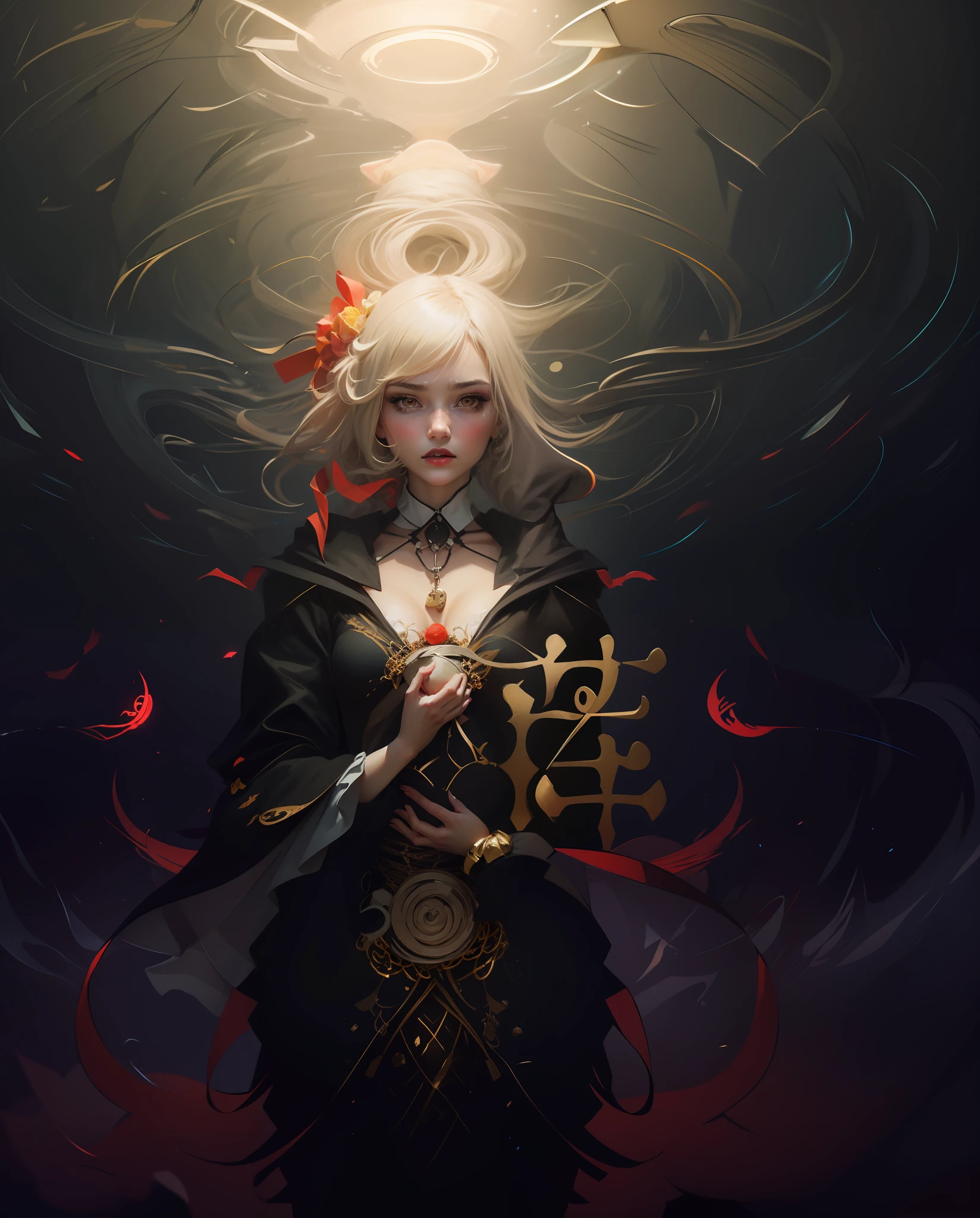 best quality, masterpiece, (extremely delicate and beautiful:1.2), 
blurry background, looking at viewer, 
1girl, solo, fashi-girl, red lips, blush, bdsm, bodysuit, corset, shibari, handcuffs, collar, (suspension:1.6), breasts out, bound arms, arms behind back, restrained, leaning forward, yellow eyes, black hair, glowing eyes yellow, full body, phone wallpaper