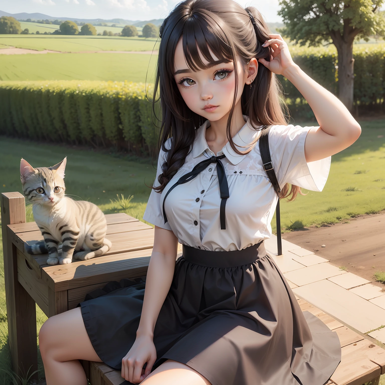 Countryside kitten beauty laid-back skirt --auto