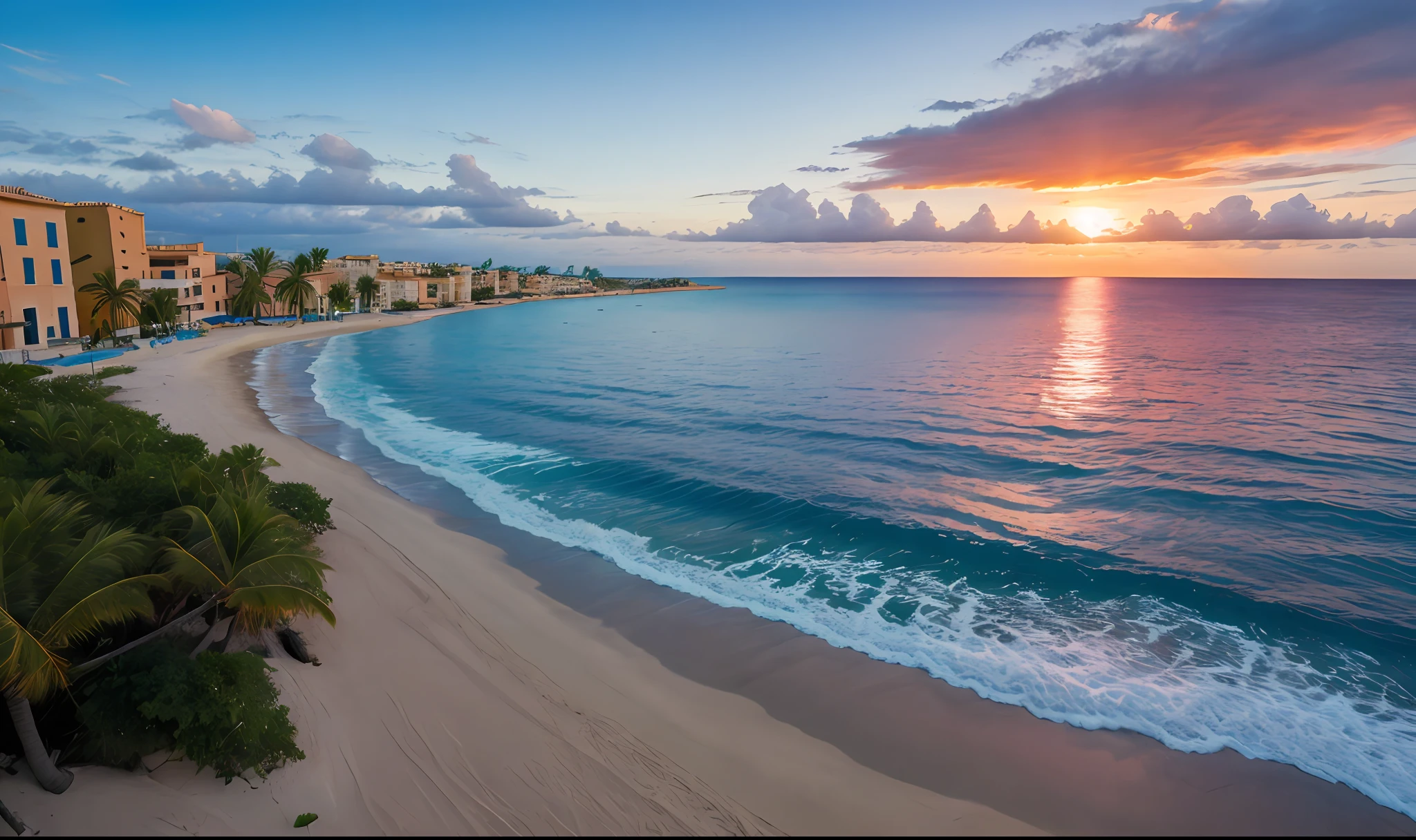 ocean; sun rising; Caribbean; ?????????; tropical island; Palma;