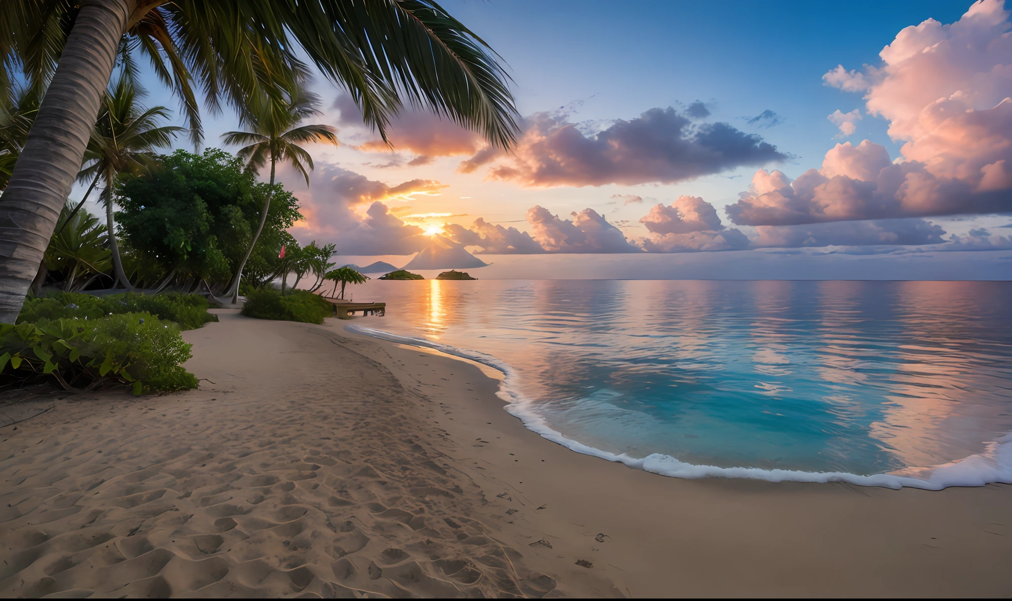 ocean; sun rising; Caribbean; Marijuana; tropical island; Palma;