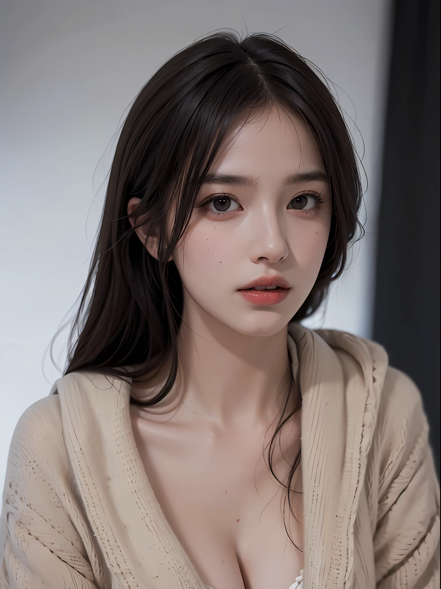 Best quality, masterpiece, ultra high res, (photorealistic:1.4), raw photo, 1girl, in the dark, deep shadow, low key, cold light