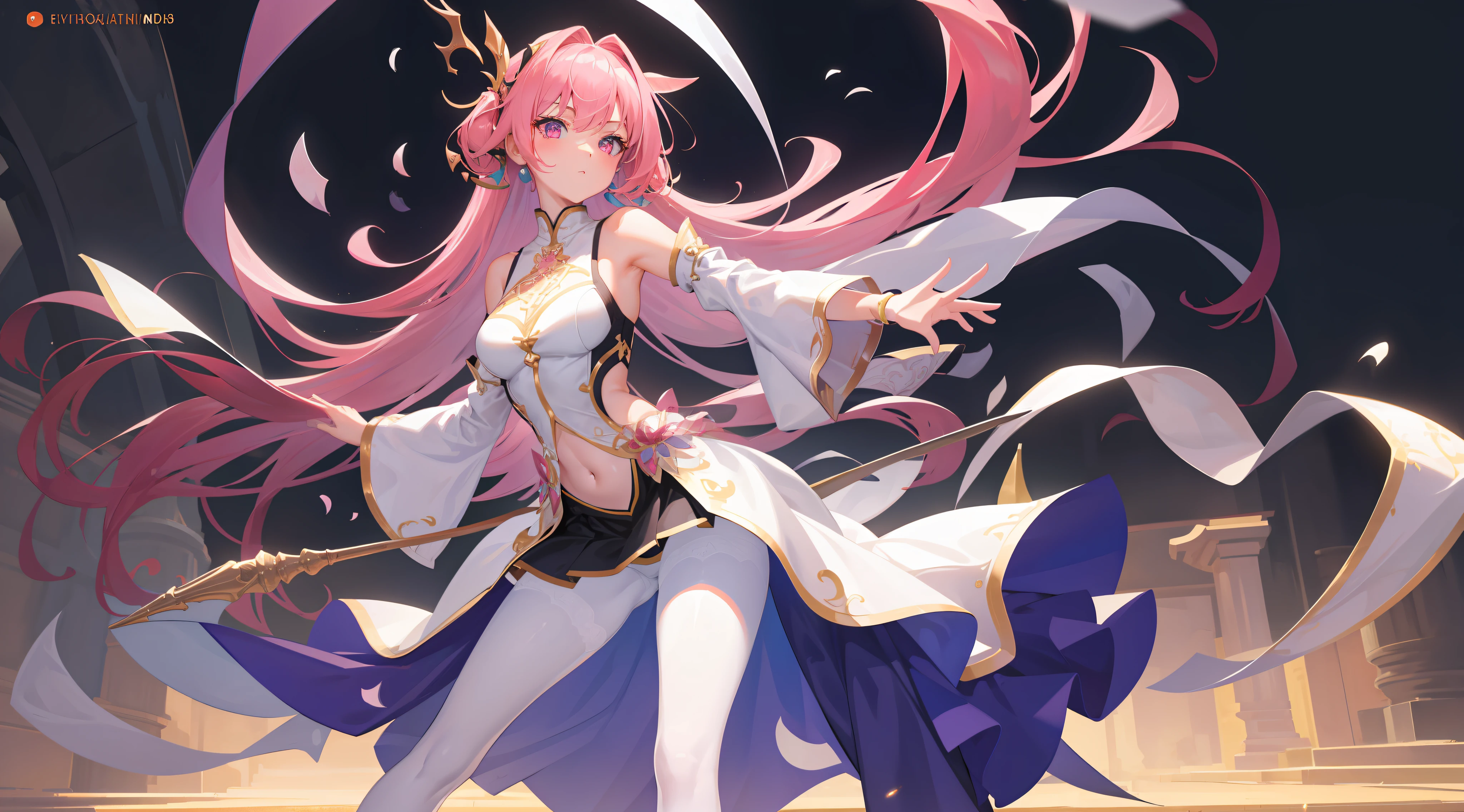 16k, hyper HD, retinas, Masterpiece, ccurate, Anatomically correct, High details, Best quality, High quality, A high resolution,Pink hair,shairband,hair adornments,dual horsetail,Sleeveless dress,short skirt,Hosiery,White tights,In the daytime,Long hair and medium breasts,Brilliant,opulent,first person,illustration,quadratic element,Open navel,big assa,cropped shoulders,white panties,cosplay,Asia face,16 yaers old,teens girl,Long legs,lacepantyhose,full bodyesbian,Barefoot,Open skirt bottom
