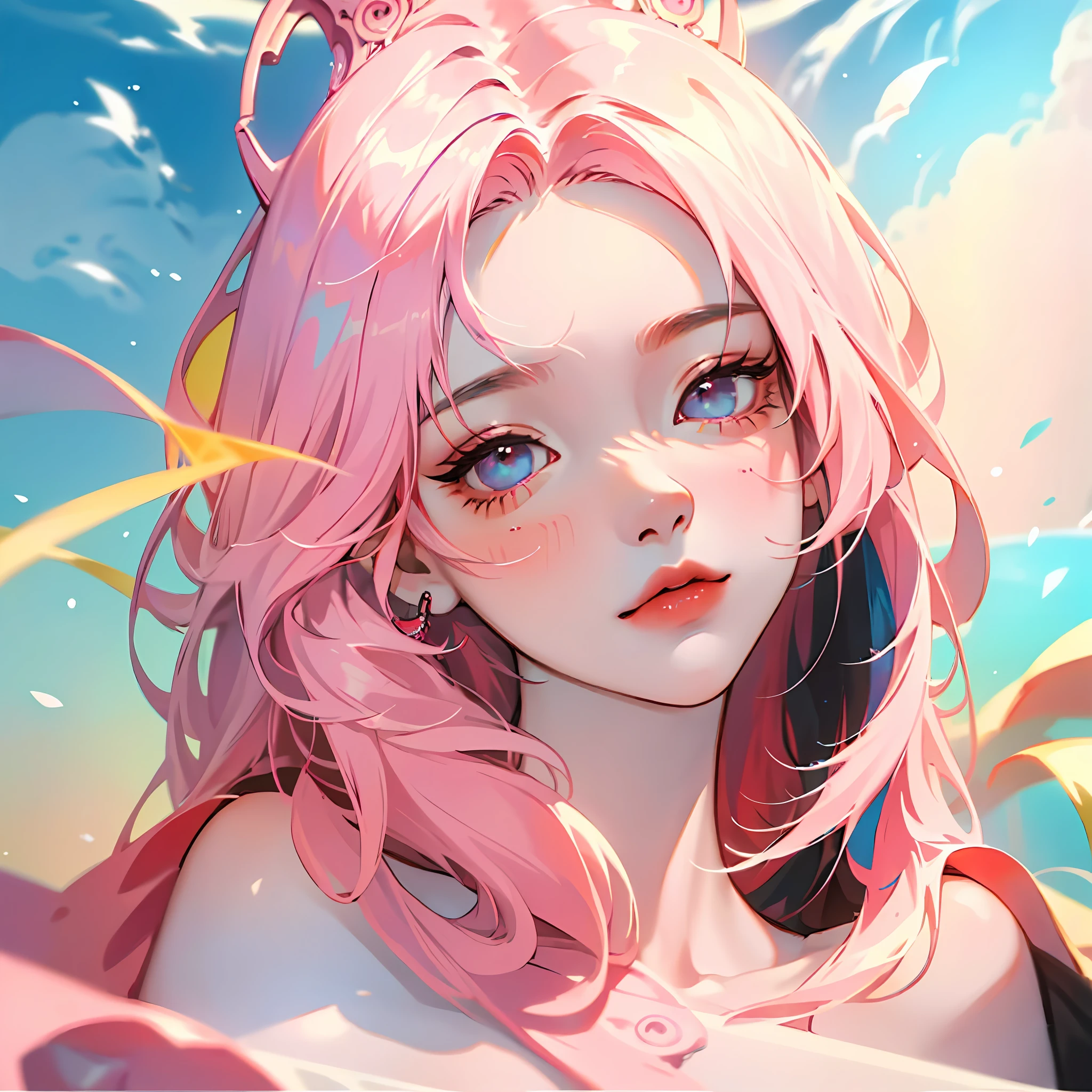 in 8K, top-quality, Real Image, intricate detailes、run、girl with、Soio、shorth hair、doress、full body Esbian、colourfull、optic、pop music\(theme\)　​masterpiece、top-quality、ighly detailed --auto