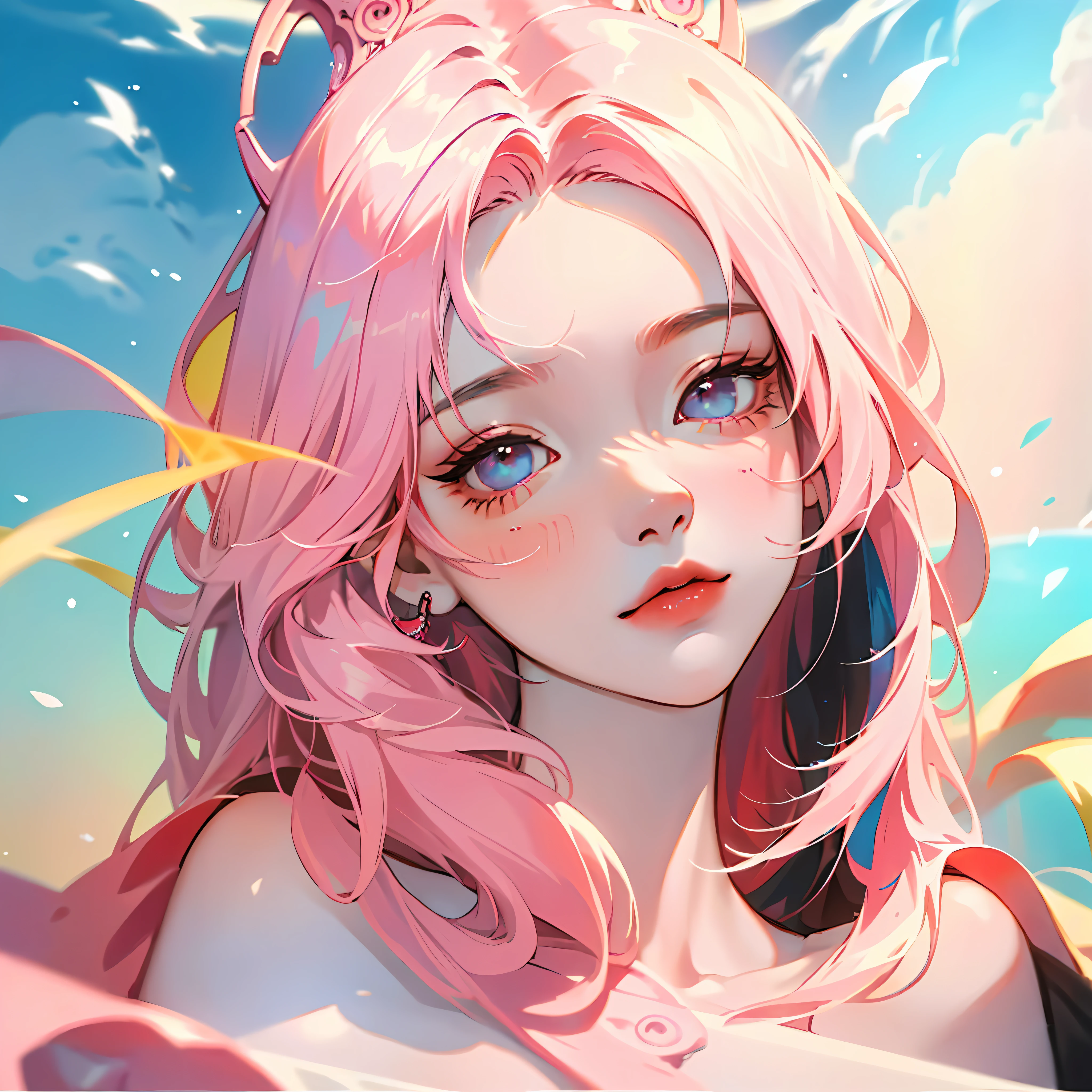 in 8K, top-quality, Real Image, intricate detailes、run、girl with、Soio、shorth hair、doress、full body Esbian、colourfull、optic、pop music\(theme\) masterpiece、top-quality、ighly detailed --auto