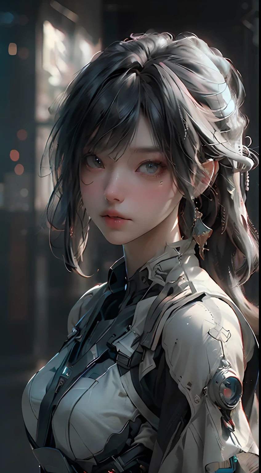 ((Best quality)), ((masterpiece)), (detailed:1.4), 3D, an image of a beautiful cyberpunk female,HDR (High Dynamic Range),Ray Tracing,NVIDIA RTX,Super-Resolution,Unreal 5,Subsurface scattering,PBR Texturing,Post-processing,Anisotropic Filtering,Depth-of-field,Maximum clarity and sharpness,Multi-layered textures,Albedo and Specular maps,Surface shading,Accurate simulation of light-material interaction,Perfect proportions,Octane Render,Two-tone lighting,Wide aperture,Low ISO,White balance,Rule of thirds,8K RAW,