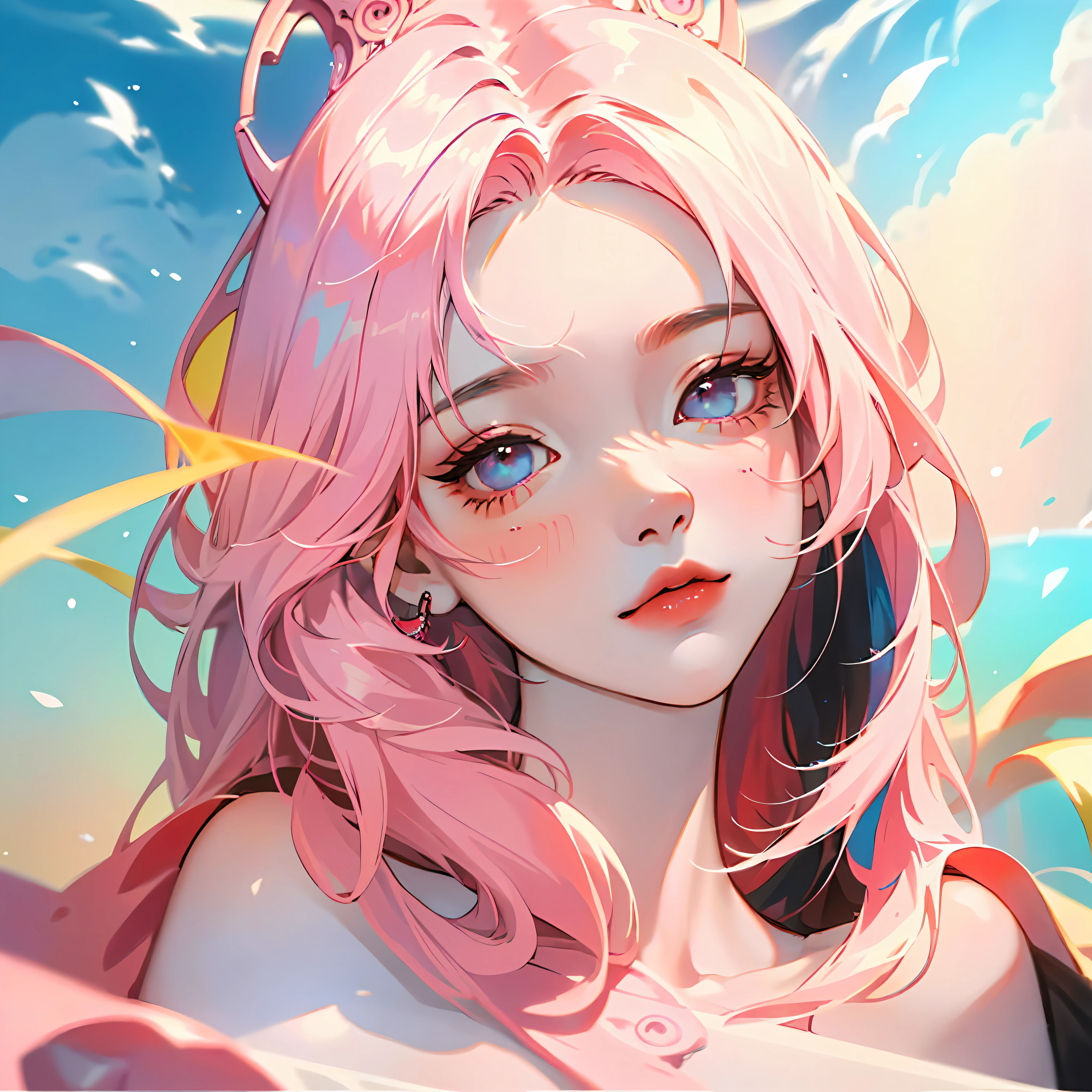 in 8K, top-quality, Real Image, intricate detailes、run、girl with、Soio、shorth hair、doress、full body Esbian、colourfull、optic、pop music\(theme\) masterpiece、top-quality、ighly detailed --auto