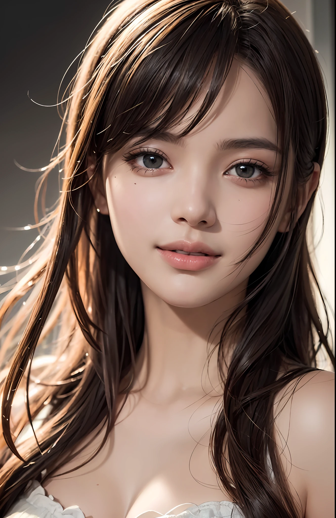 (ultra realistic) , (illustration), (increase resolution), (8K), (extremely detailed), (best illustration), (beautiful detailed eyes), (best quality), (ultra-detailed), (masterpiece), (wallpaper), (detailed face), solo,1 girl, looking at viewers, delicate details, detailed faces, in the dark, deep shadow, low key,pureerosfaceace_v1, smile,