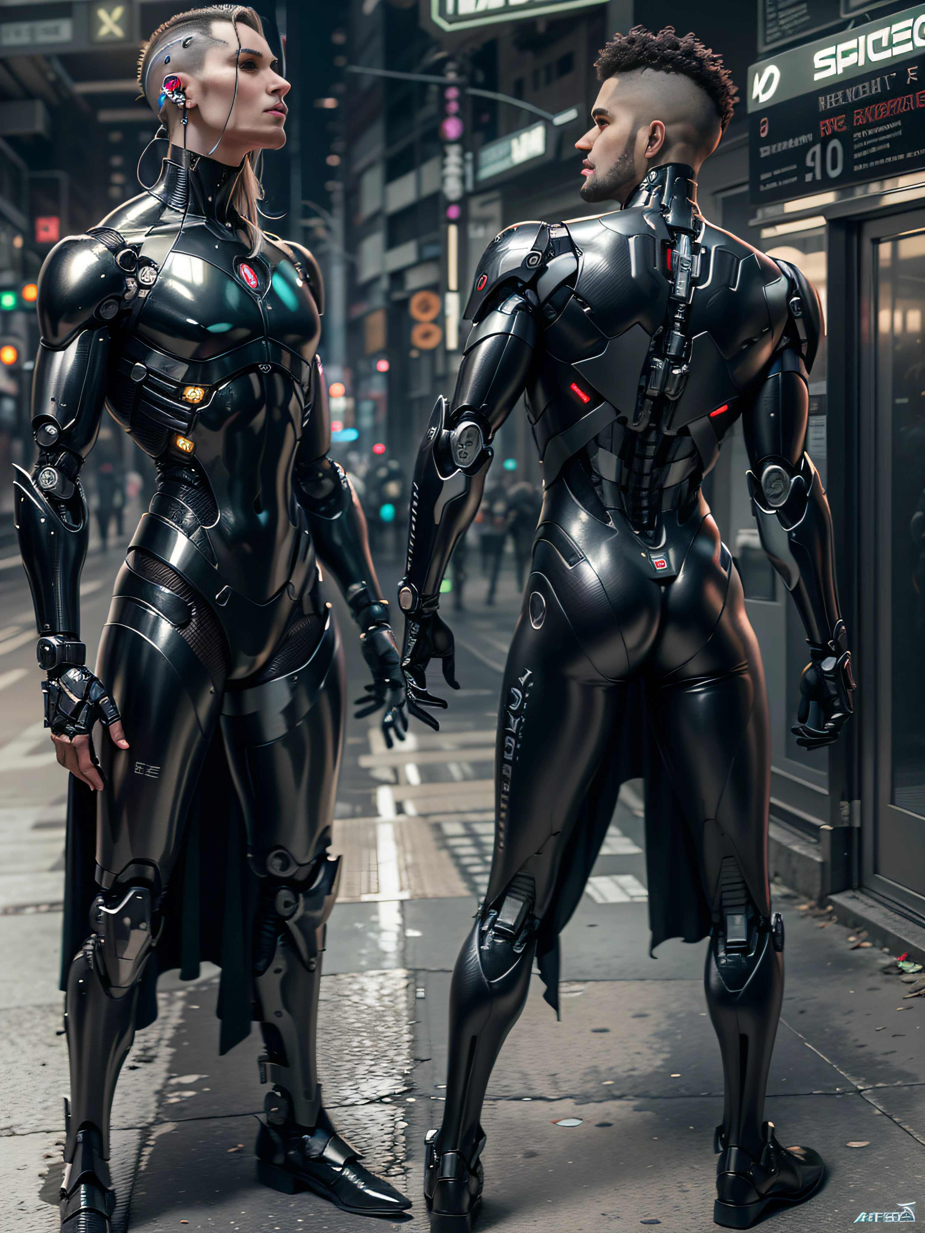 Arafede man in black latex suit,Metallic body, bionic scifi alexandre ferra, cyborg neck, cyborg male, male cyborg, cyborg fashion model, portrait of a cyborg, detailed portrait of a cyborg, cybernetic neck implant, portrait of a futuristic robot, dystopian sci-fi character, sci - fi character, portrait of a cyberpunk cyborg