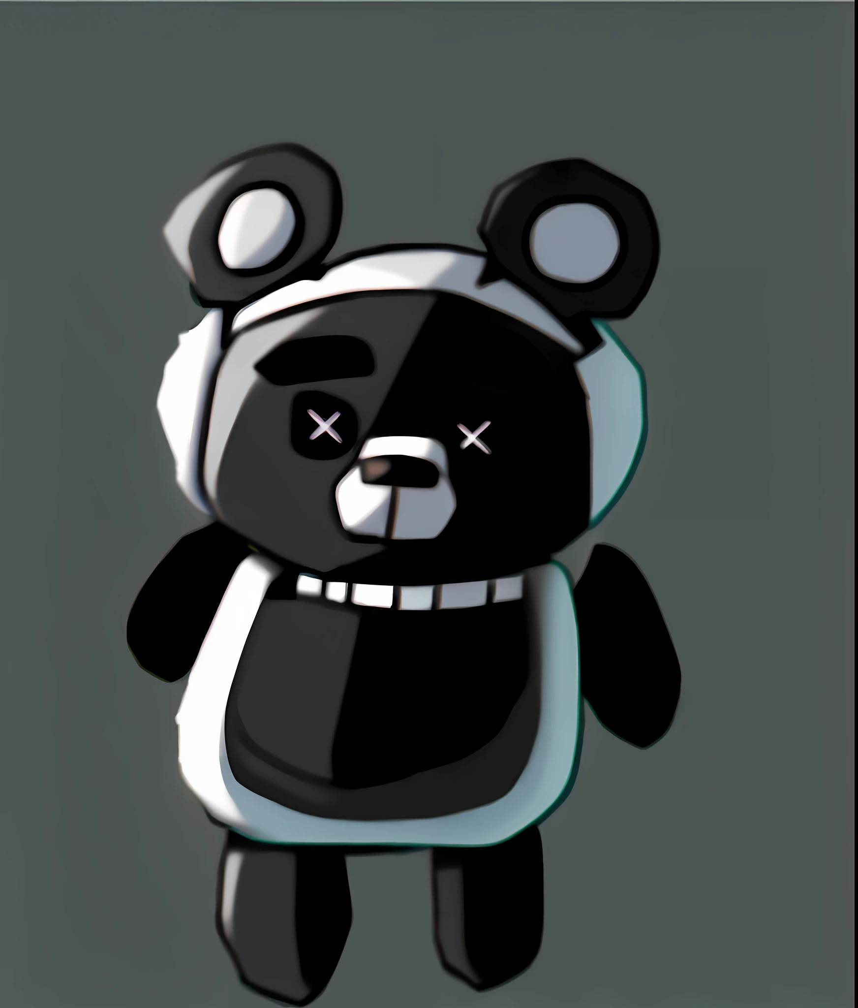 Drawing of black and white teddy bear on black background, inspired by Alfred Freddy Krupa, freddy fazbear, Portrait of Freddie Fazbel, Black line art, commission of freddy fazbear, Outlined!!!, FNAF, minimalist line art, five nights at freddy's, five nights at freddy's, dark outlines, intense black line art