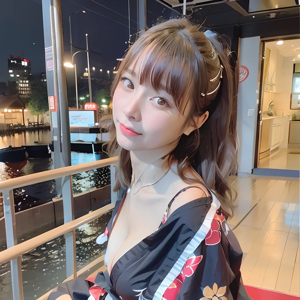 (Red Luxury Kimono 1.3)(Bust Size+15)(Very huge chest 1.5)(Loose cleavage 1.5)