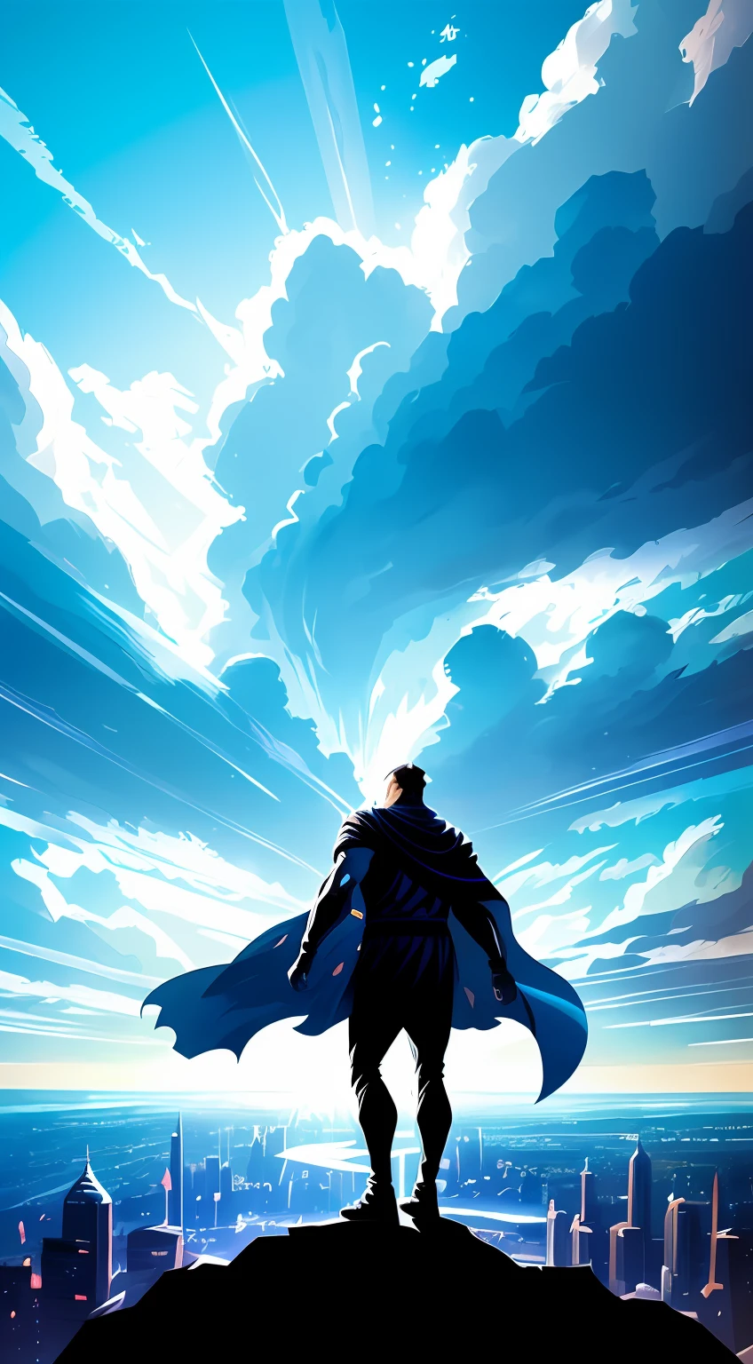 a powerful character with a long flowing cape