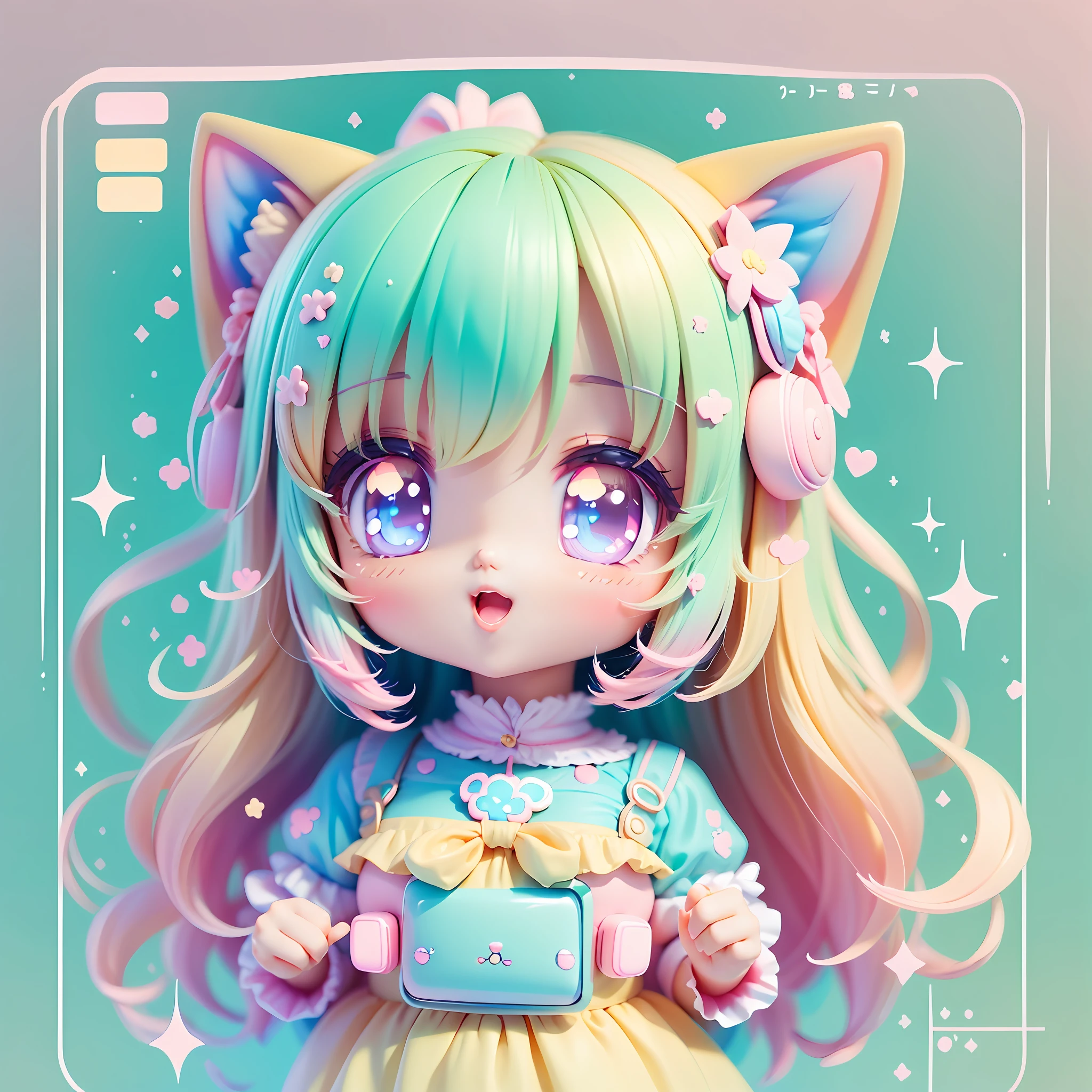 chibi, kawaiitech, kawaii, cute, pastel colors, best quality, happy