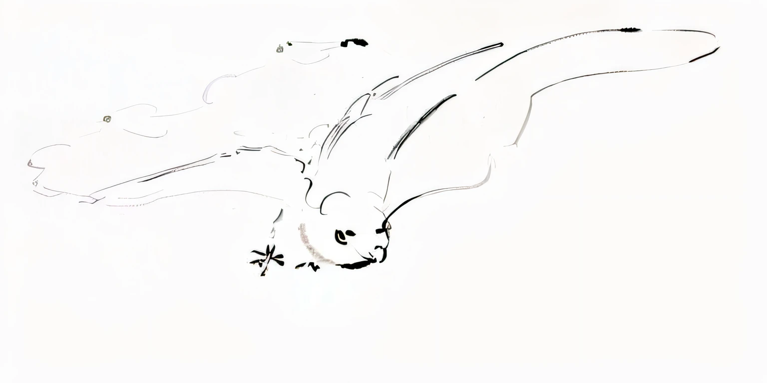 ink and watercolor painting，The bird，fly，Cloud fog，China-style，