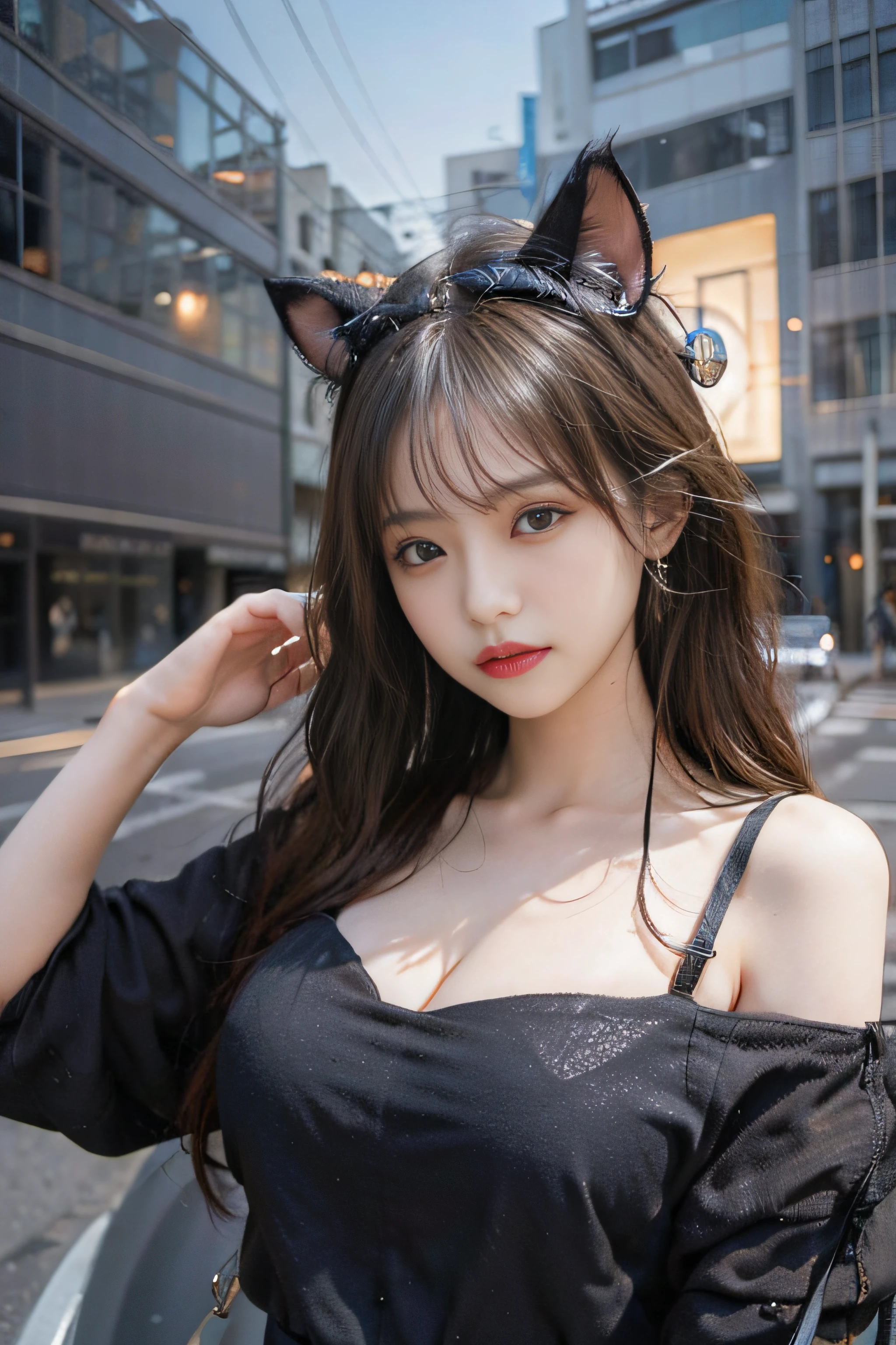 黑The eye，Medium-sized breasts