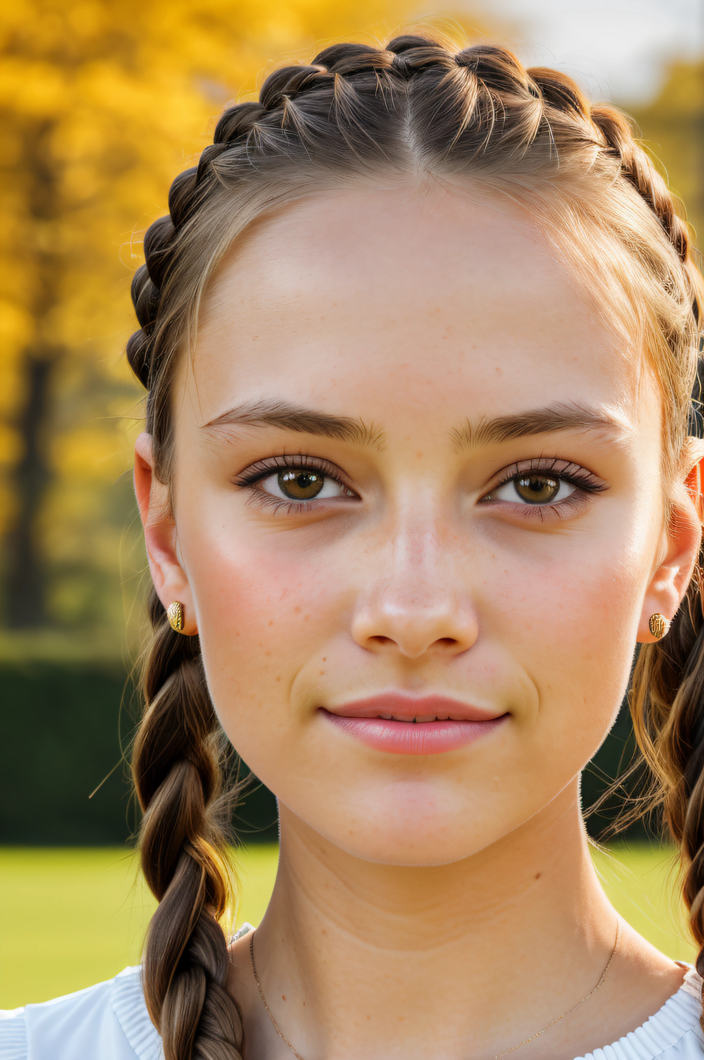a photo portrait of a beautiful girl with braids,, (Gesichtsporträt:1,5), dramatisches Licht, Rembrandt-Beleuchtungsschema, (Hyperrealismus:1,2), (8K UHD:1,2), (fotorealistisch:1,2), aufgenommen mit Canon EOS 5D Mark IV, detailliertes Gesicht, detailliertes Haar