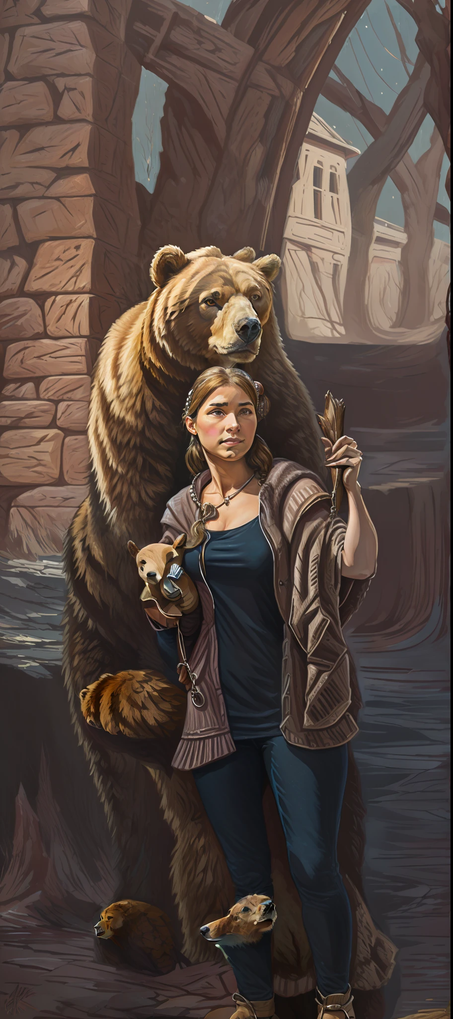 Woman with a bear