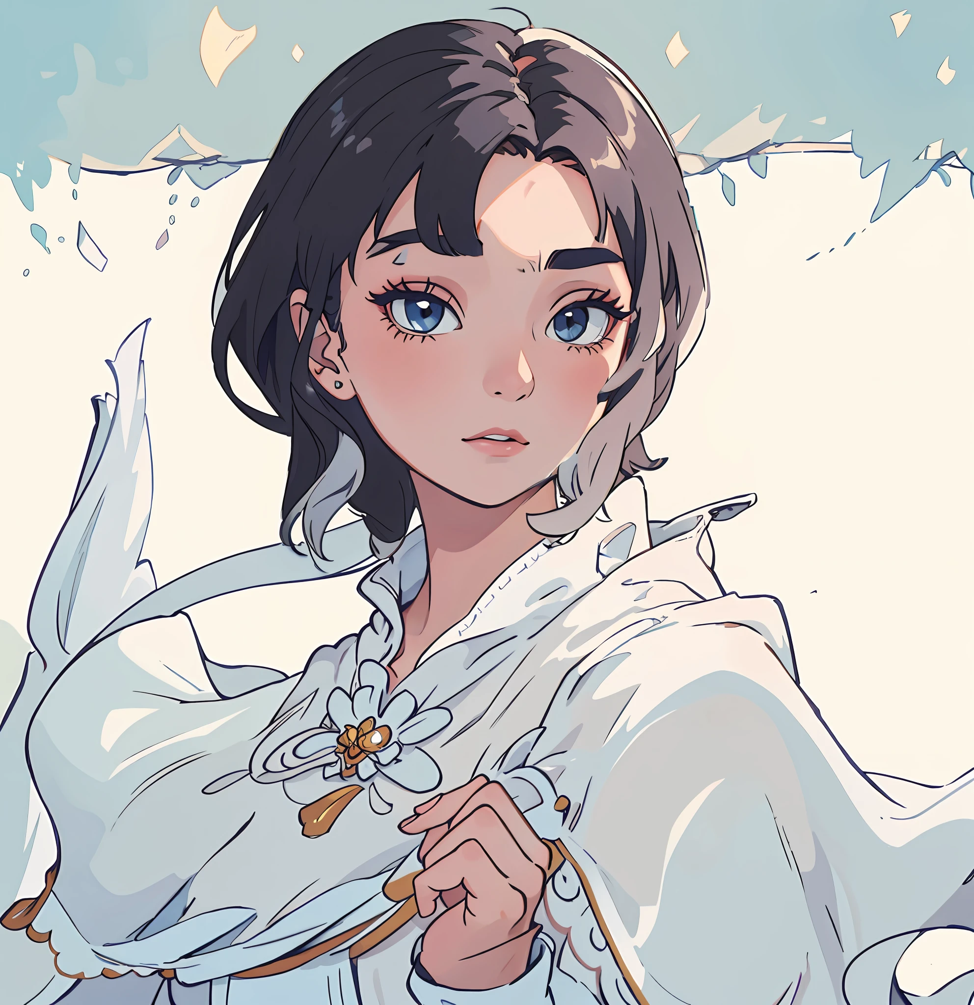 dynamic long black hair