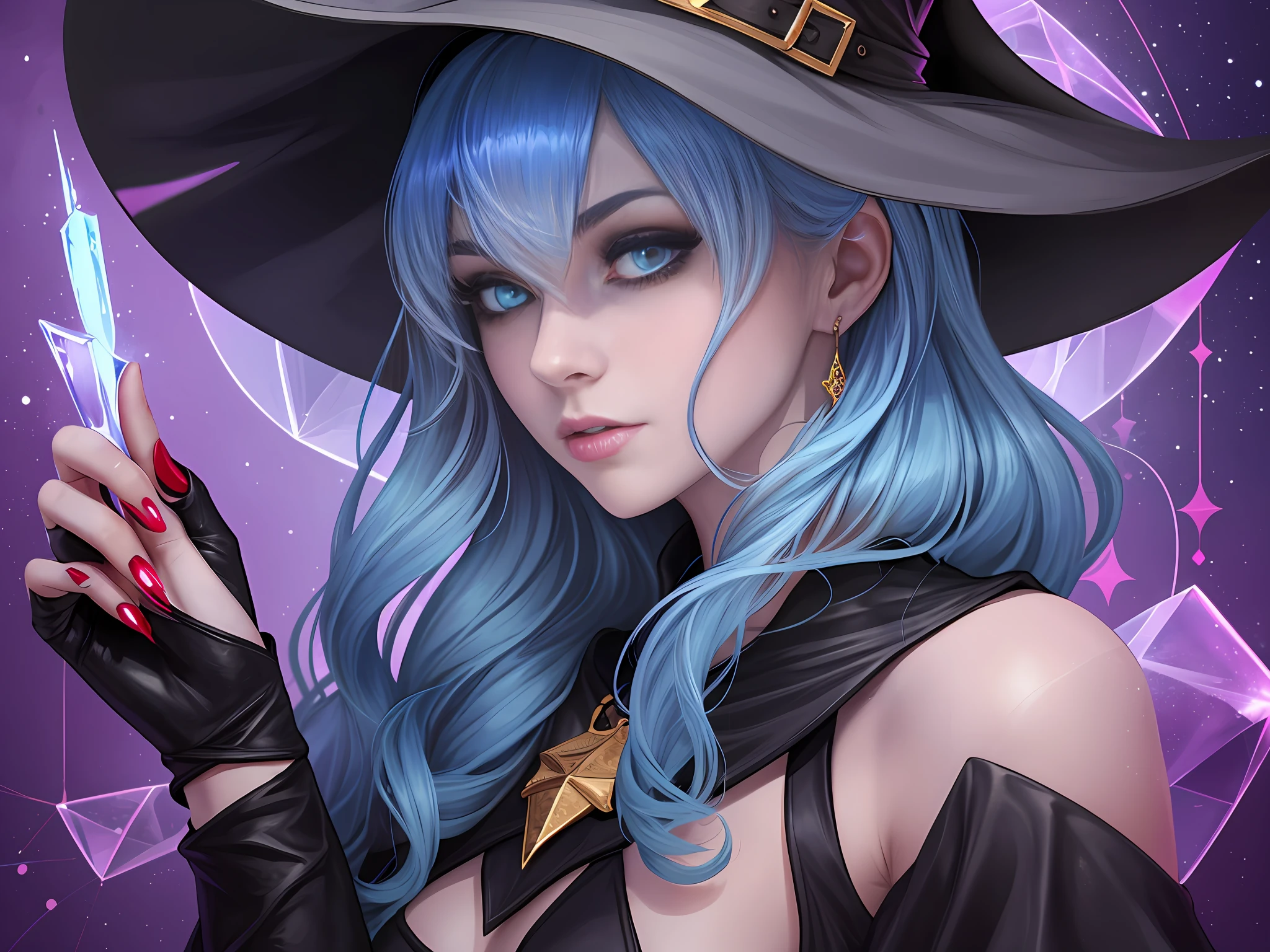 blue hair, female, witch, ice --auto --s2