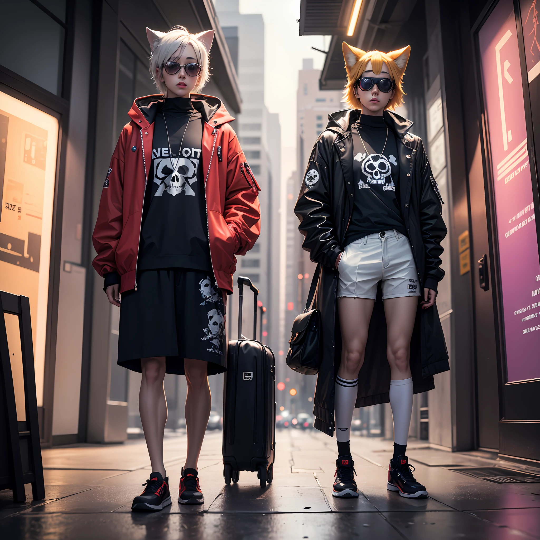 anime character with goggles and a red jacket with skull and crossbones, concept art inspired by Shiba Kōkan, pixiv, neo-dada, fursona wearing stylish clothes, shibu inu, furry anime, cyberpunk streetwear, an anthropomorphic cyberpunk fox, wearing cyberpunk streetwear, anthropomorphic shiba inu, inuk, neo vaporwave --auto