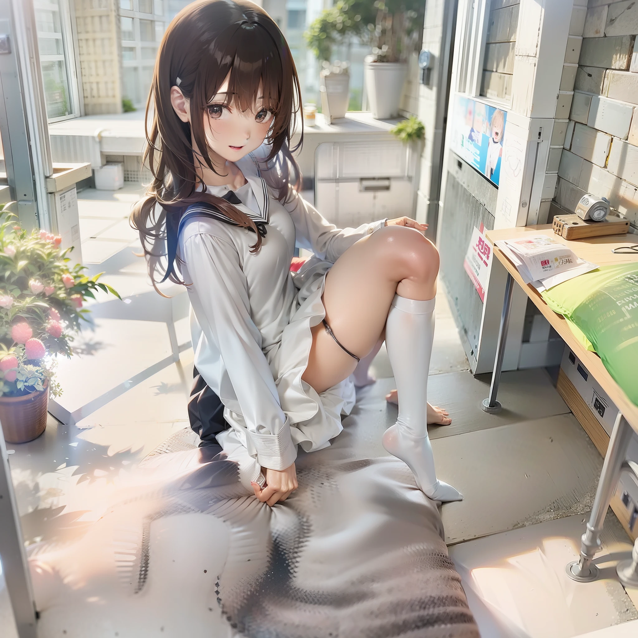 裸体女生,White panty hose,Naked,JK school uniform