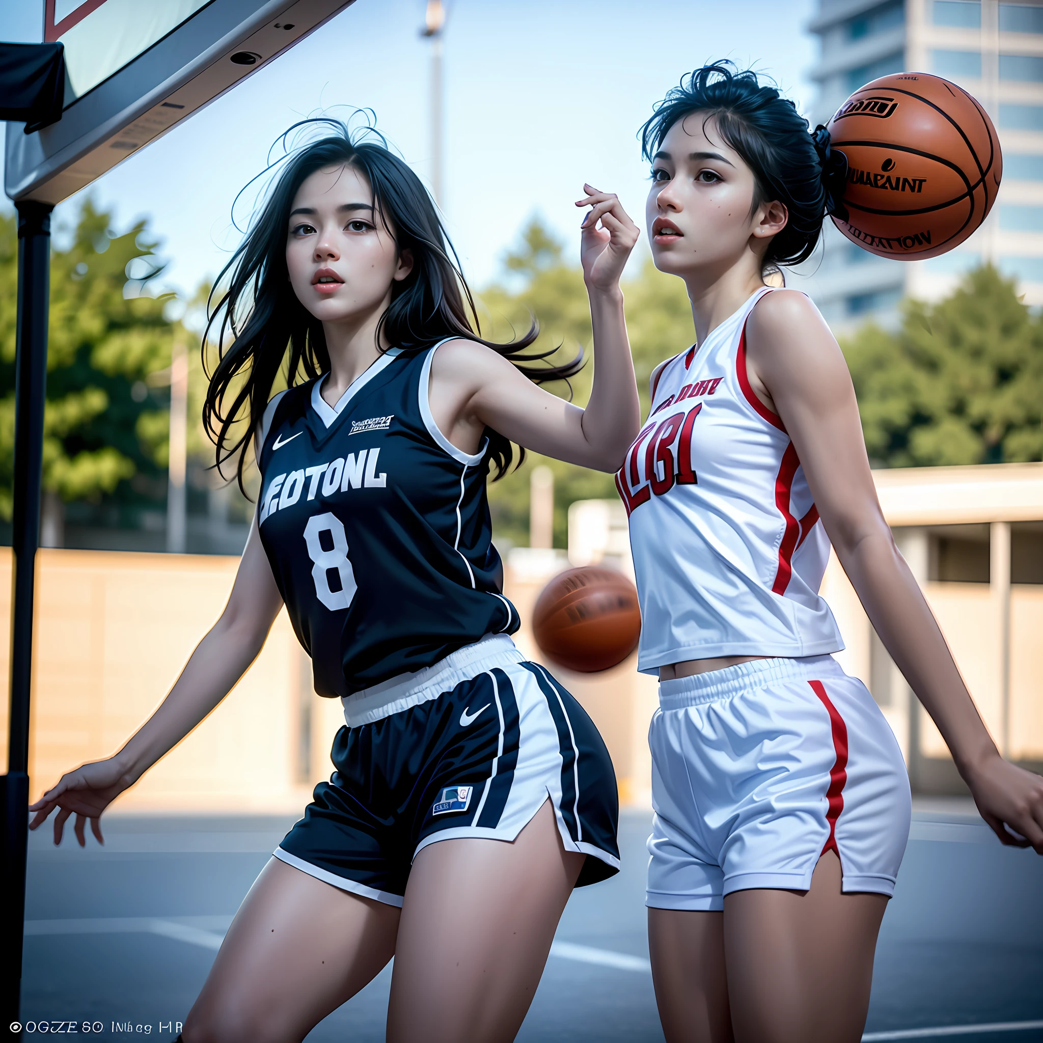 Libido boy，long hair girl，Playing the Basketball --auto