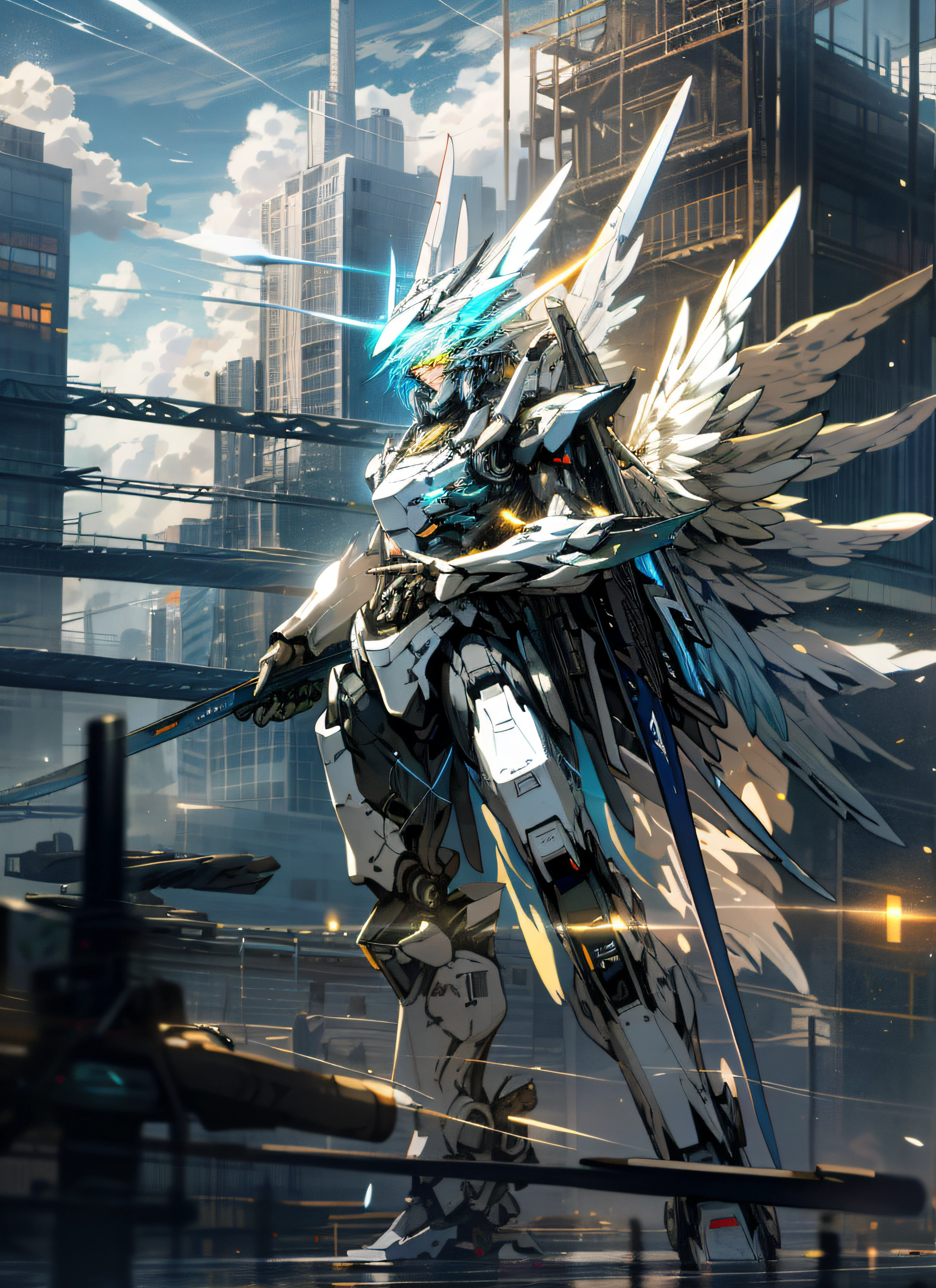 In space, huge planet, nebula, holding weapons, no humans, glowing, (female mech: 1.4), female robot, giant mechanical wings, mech wings, (flying in space: 1.3), comet fragments , glowing eyes, red mecha, science fiction, space, reality, mecha, galaxy background, neon lights, cyberpunk, HD wallpaper, CG art