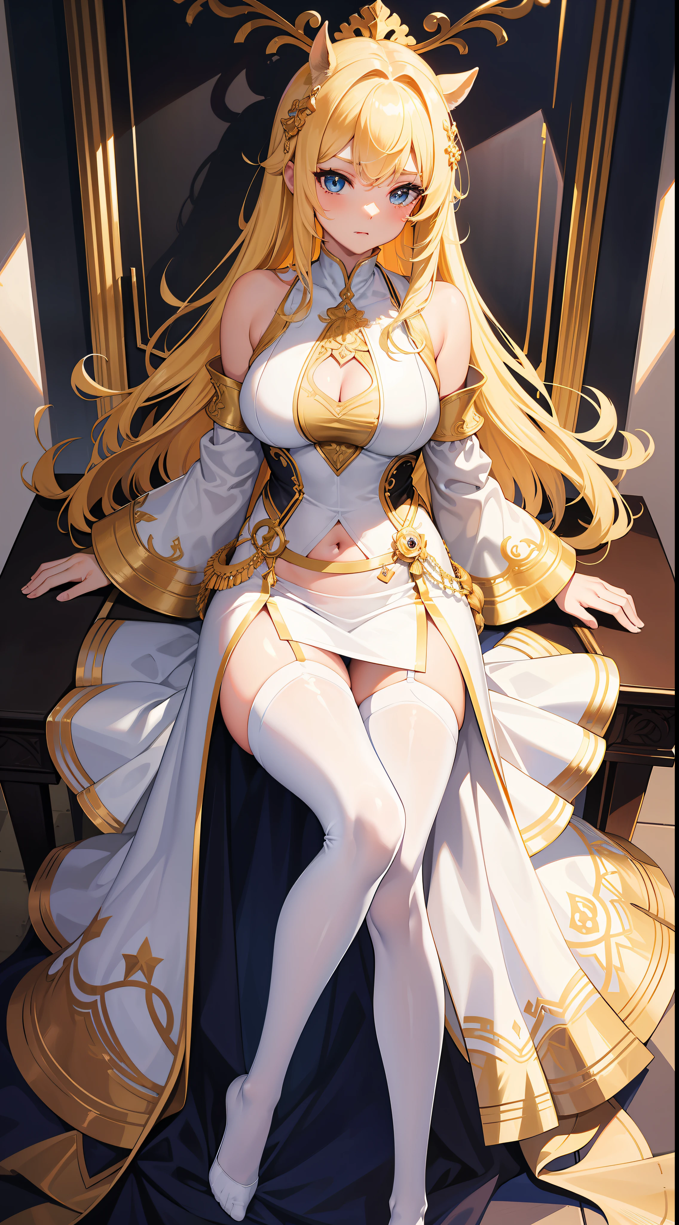 16k, hyper HD, retinas, Masterpiece, ccurate, Anatomically correct, High details, Best quality, High quality, A high resolution,coiffed blonde hair,shairband,hair adornments,dual horsetail,Sleeveless dress,short skirt,Hosiery,White tights,In the daytime,mediuml breasts,Brilliant,opulent,first person,illustration,quadratic element,Open navel,big assa,cropped shoulders,white panties,cosplay,Asia face, old,teens girl,Long legs,lacepantyhose,full bodyesbian,Barefoot,Open skirt bottom,White dress,The hem of a sexy dress,palaces