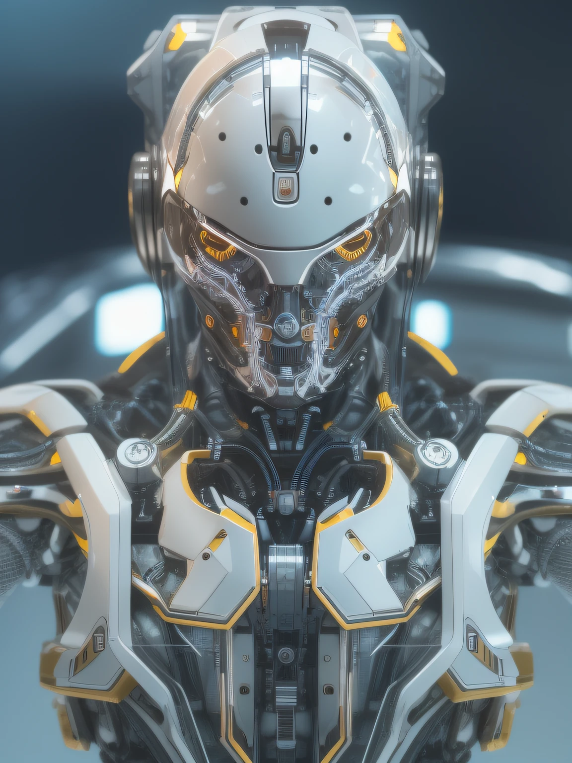 Intelligent bionic robot, male people, cyborg robot parts, Cable Electrical Wire, micro Chip, Bright Studio, hyper photorealism, Highly detailed, Intricate details, softlighting, rim-light, rendering by octane, unreal engine 5 render, Mechanical public enemy style, 8K, Best quality, Masterpiece, Low ISO, White balance，high key lighting，Creates a soft and ethereal feel, with a shallow depth of field
