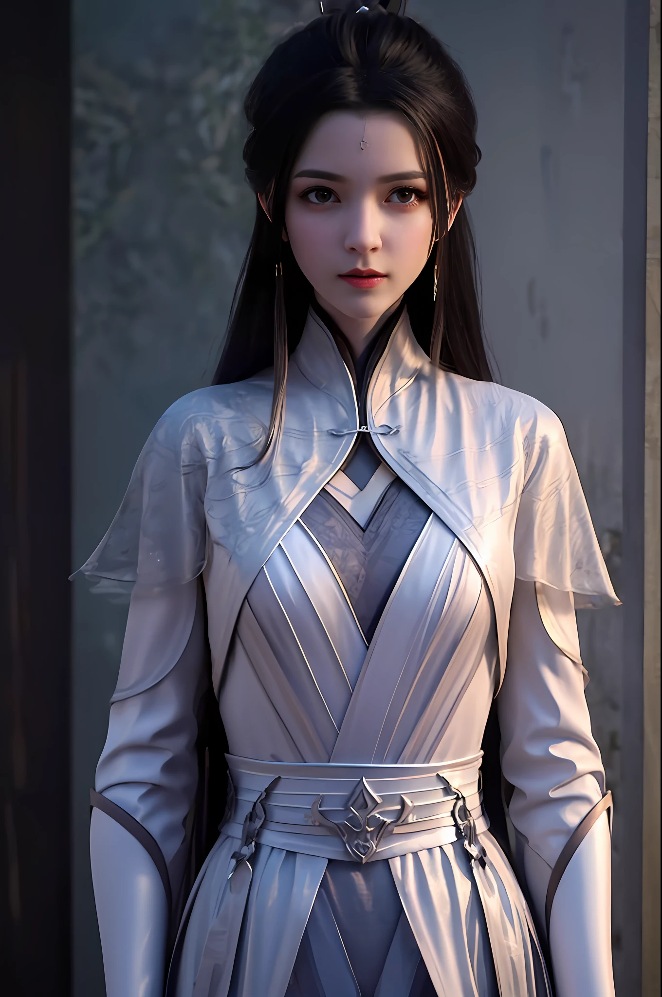 best quality,highres, high resolution, 4k,professional lighting, front lighting,physically-based rendering,masterpiece, (upper body), a girl, luxueqi, solo, looking at viewer,